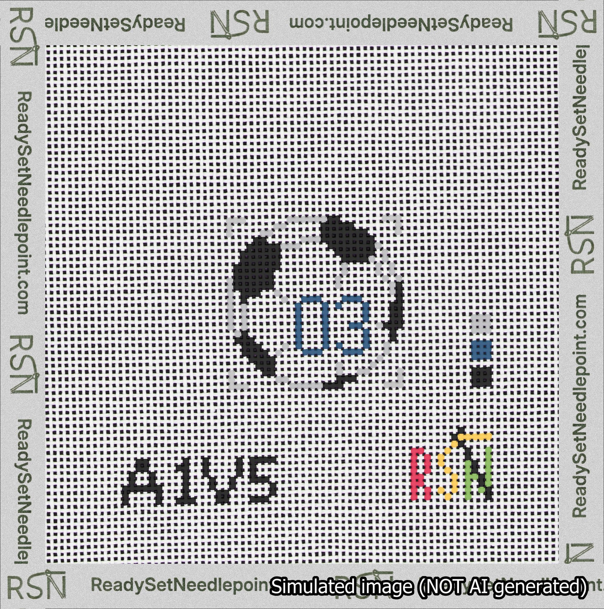 Soccer Ball Bag Charm Blue 0-49 Needlepoint Canvas Design