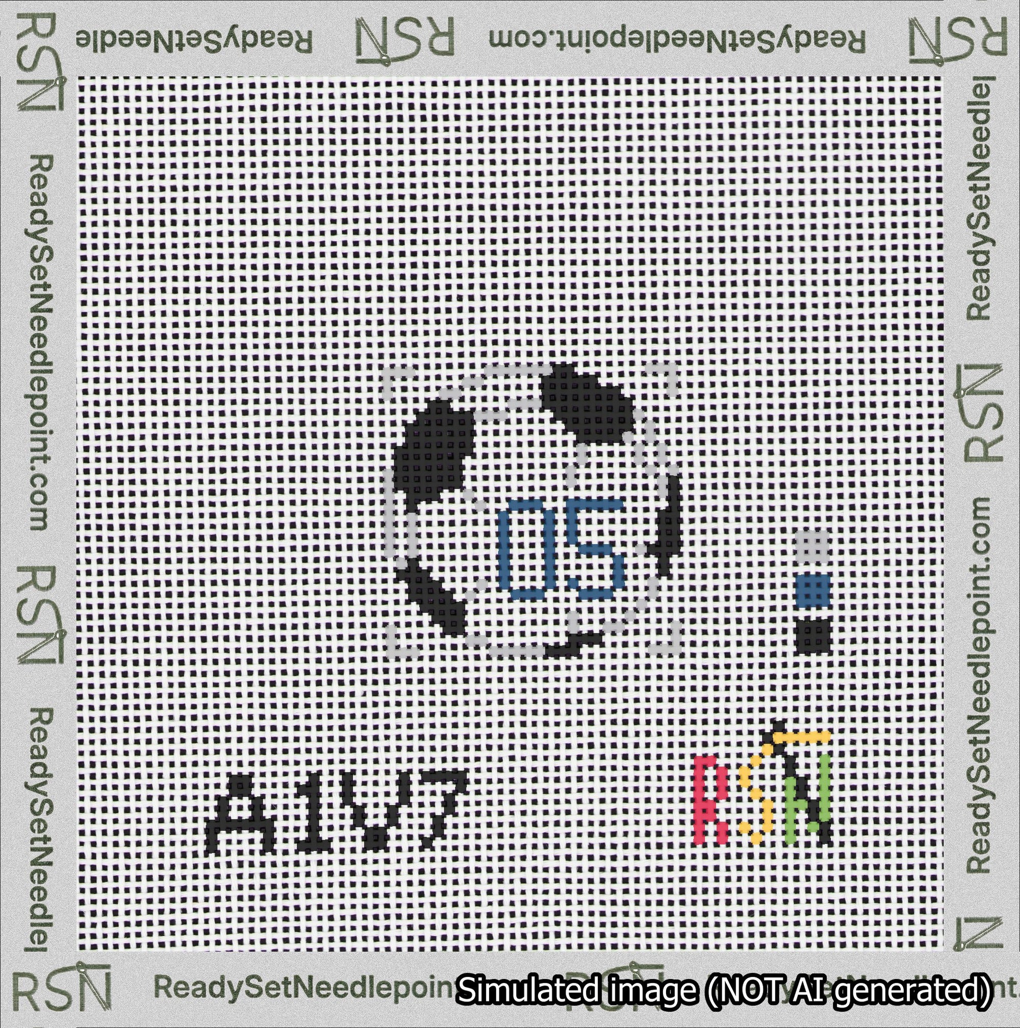 Soccer Ball Bag Charm Blue 0-49 Needlepoint Canvas Design