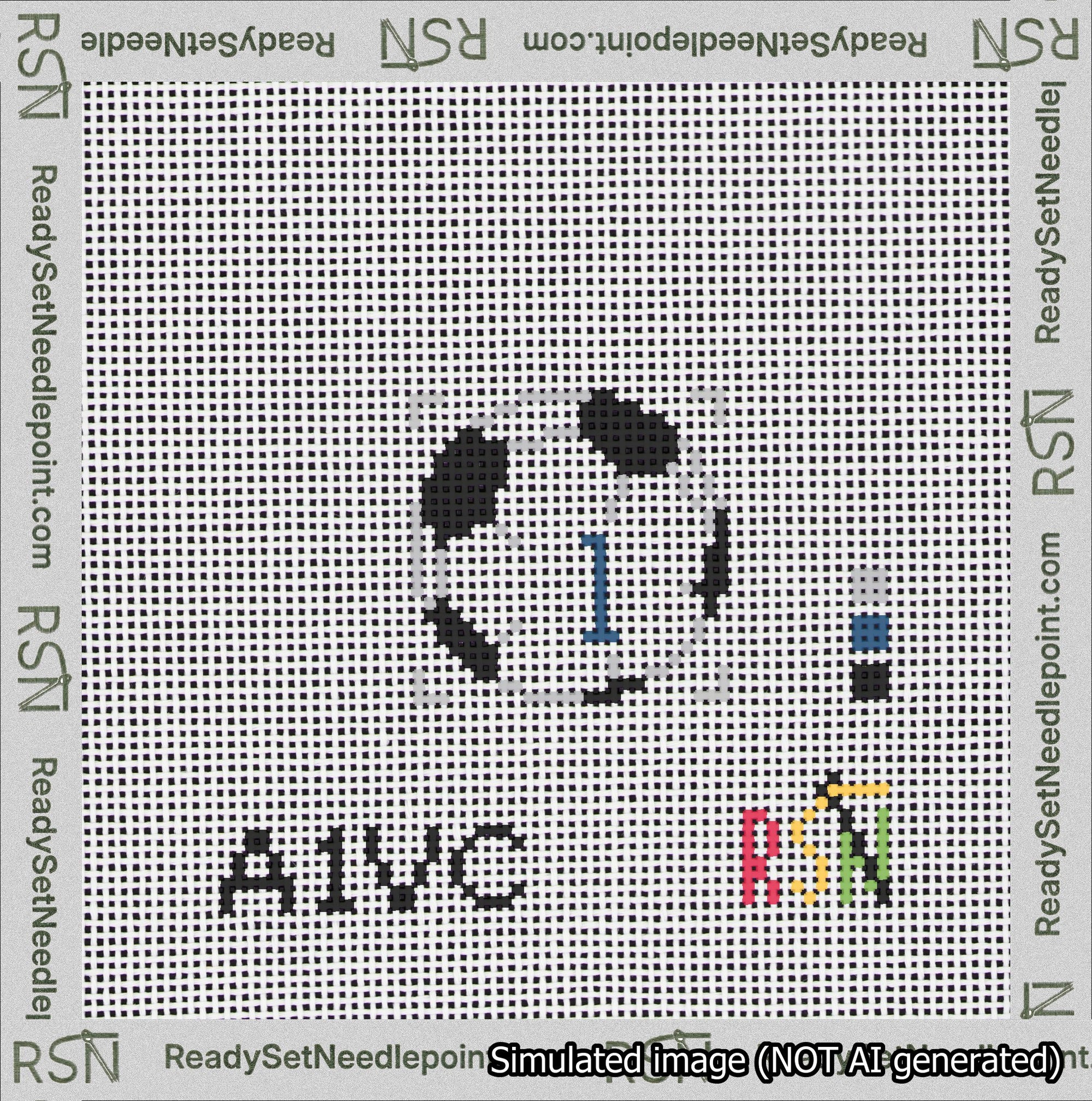 Soccer Ball Bag Charm Blue 0-49 Needlepoint Canvas Design