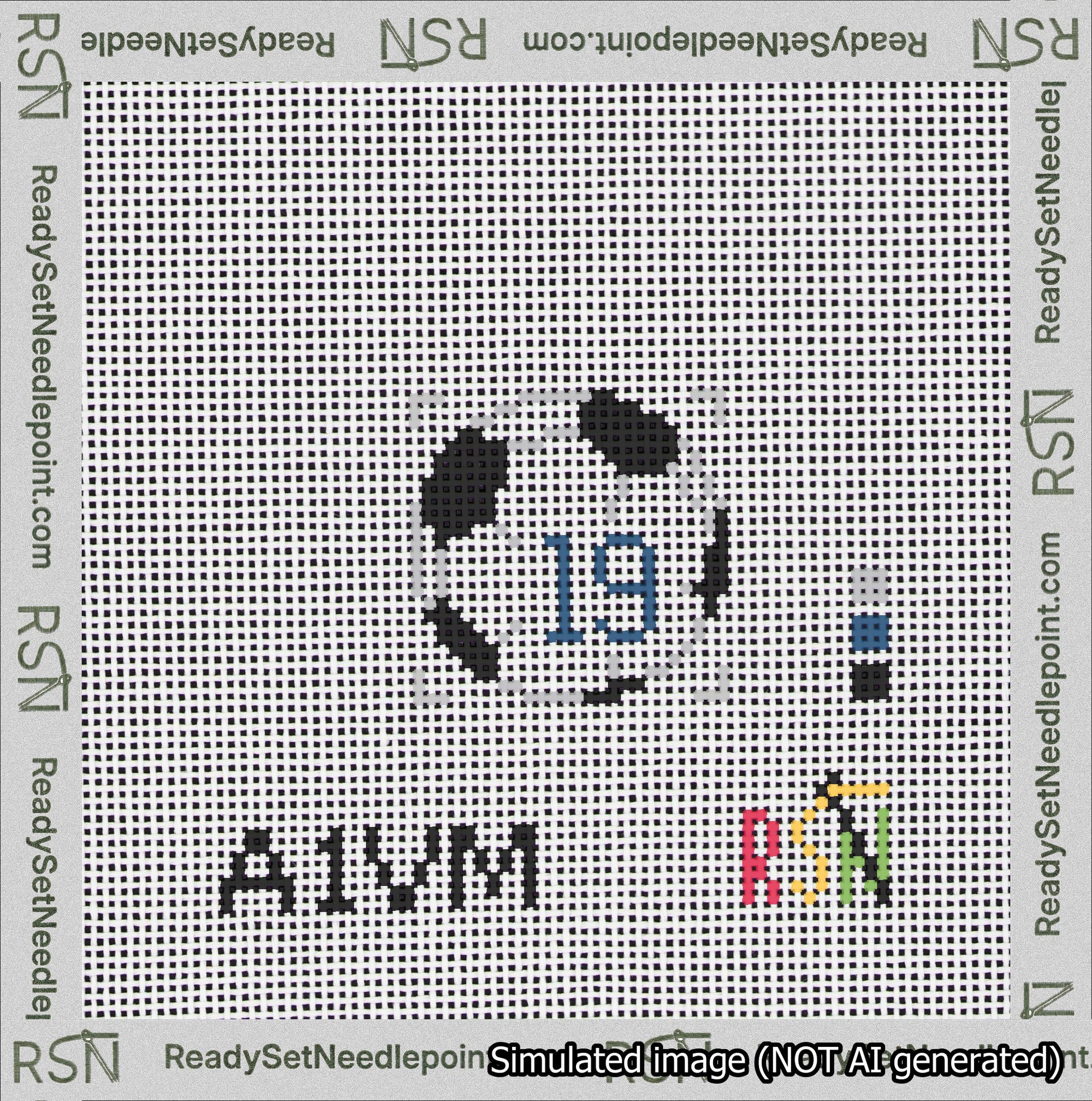 Soccer Ball Bag Charm Blue 0-49 Needlepoint Canvas Design