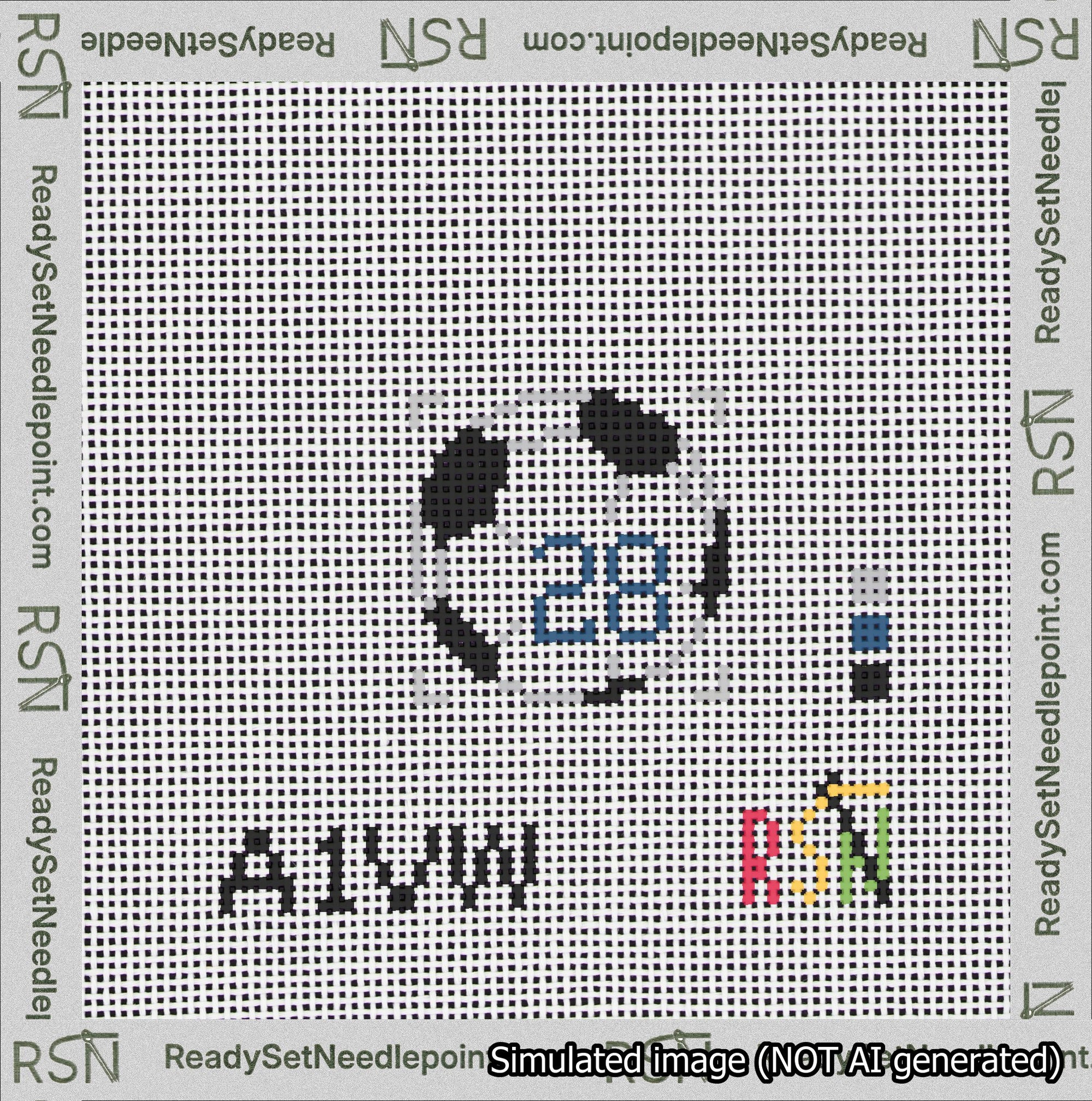 Soccer Ball Bag Charm Blue 0-49 Needlepoint Canvas Design