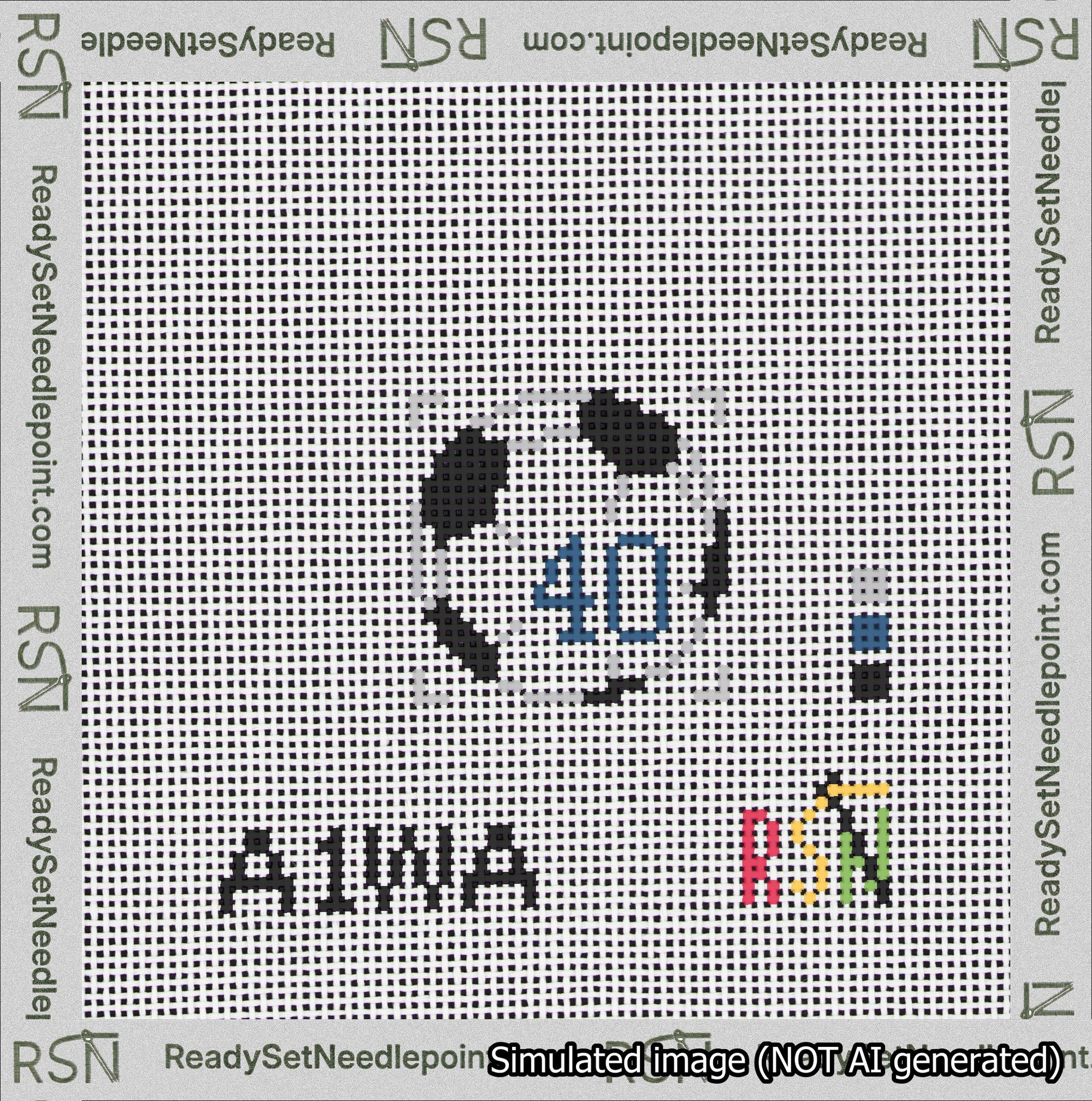 Soccer Ball Bag Charm Blue 0-49 Needlepoint Canvas Design