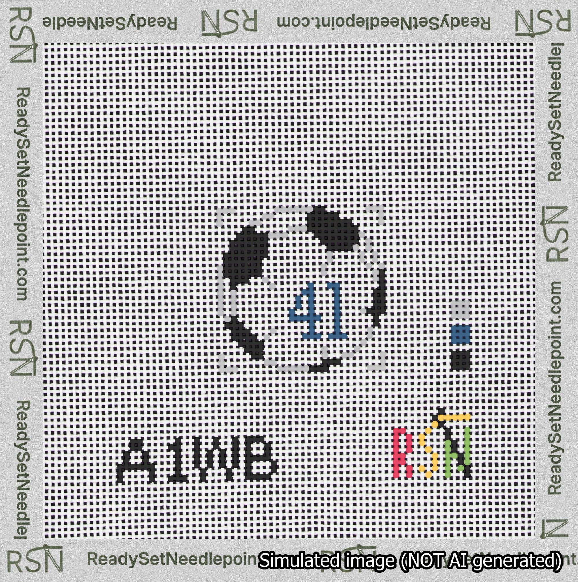 Soccer Ball Bag Charm Blue 0-49 Needlepoint Canvas Design