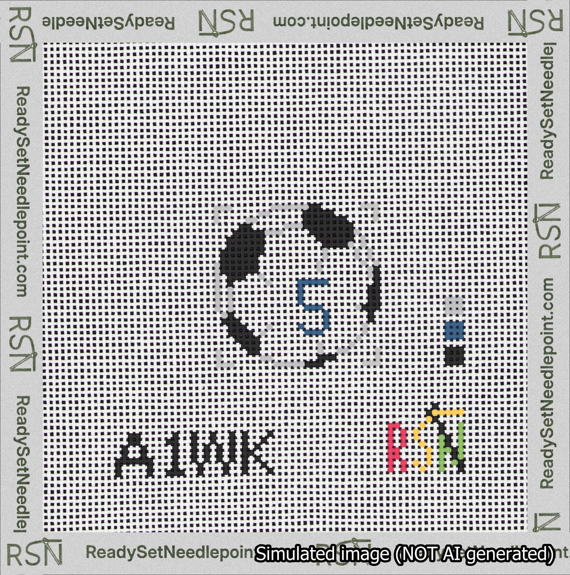 Soccer Ball Bag Charm Blue 0-49 Needlepoint Canvas Design