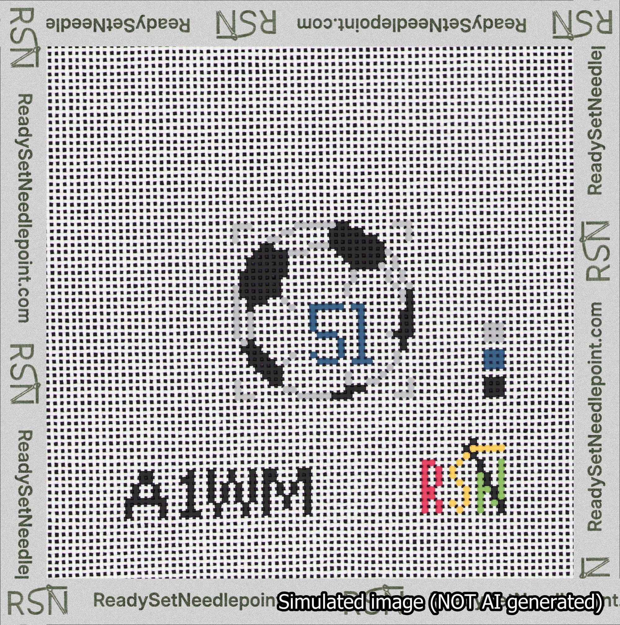 Soccer Ball Bag Charm Blue 50-99 Needlepoint Canvas Design