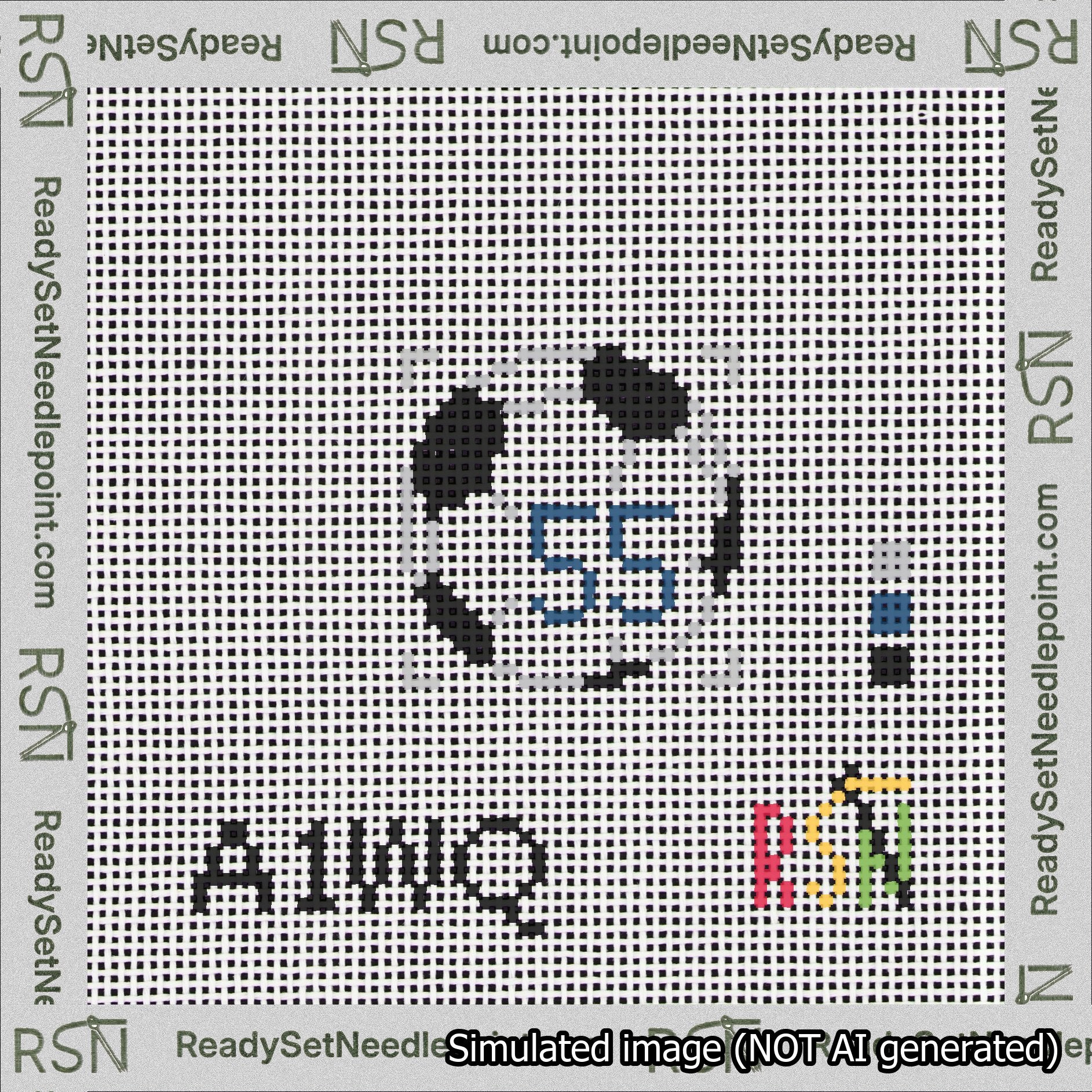 Soccer Ball Bag Charm Blue 50-99 Needlepoint Canvas Design