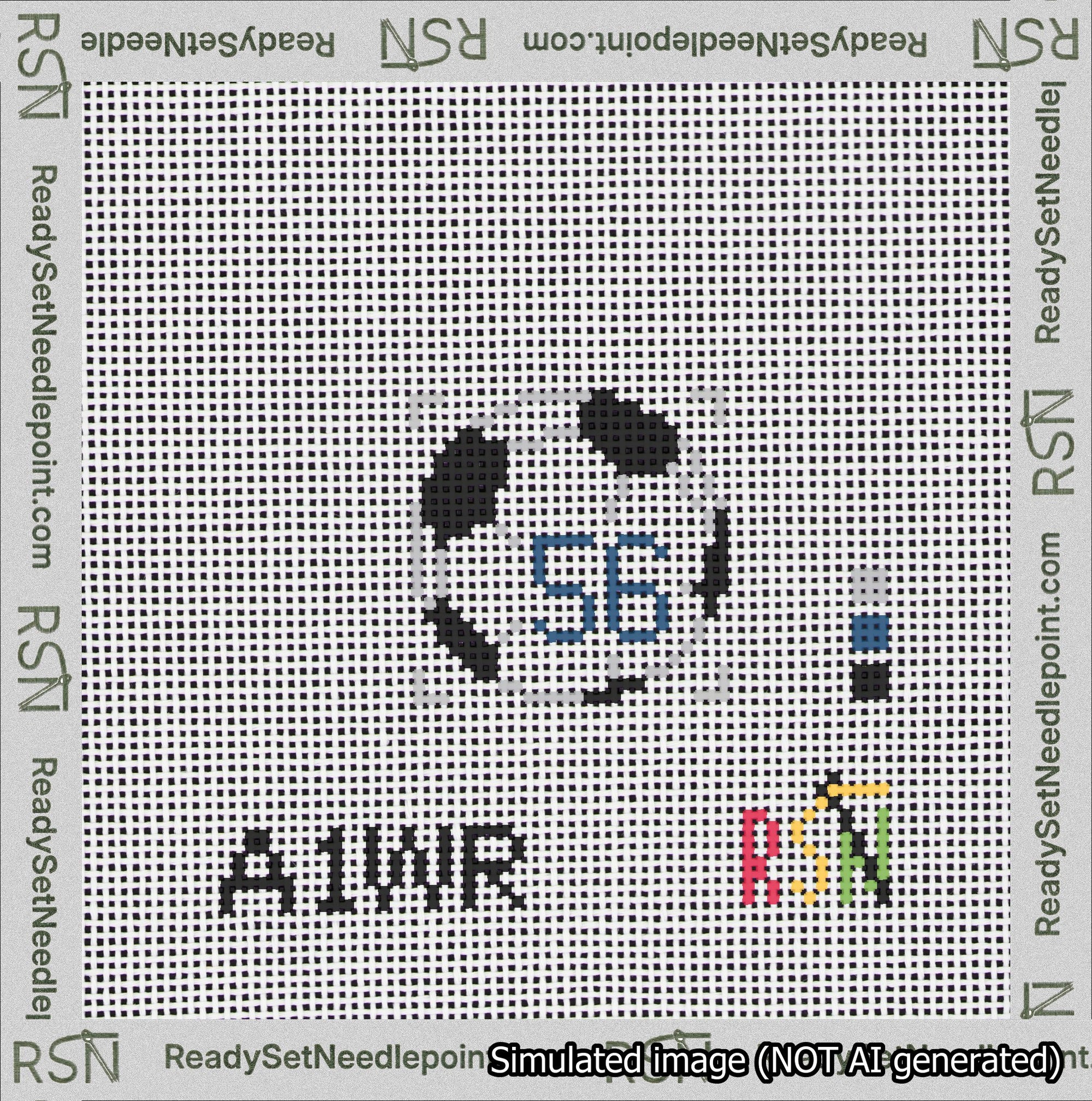 Soccer Ball Bag Charm Blue 50-99 Needlepoint Canvas Design