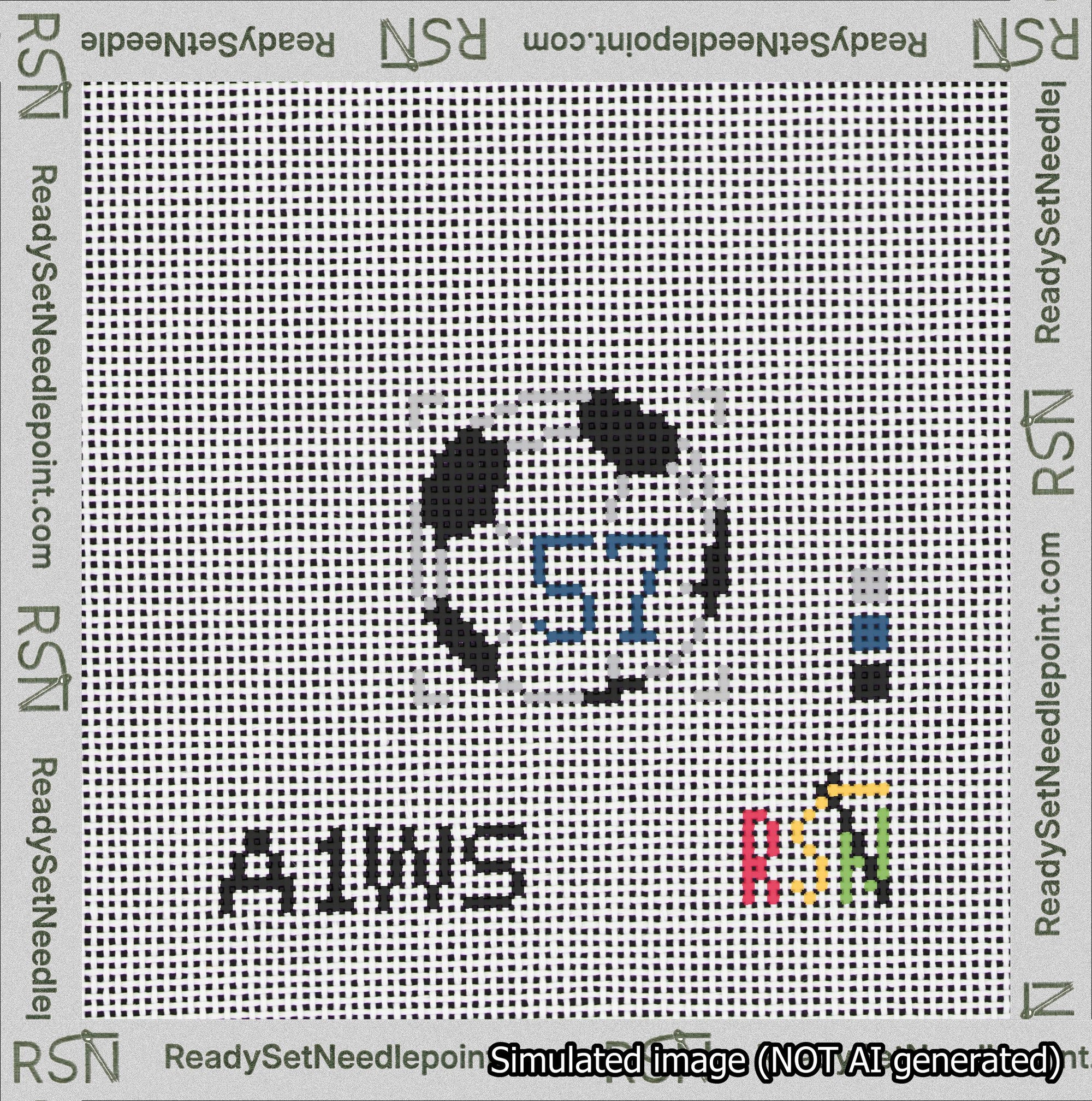 Soccer Ball Bag Charm Blue 50-99 Needlepoint Canvas Design