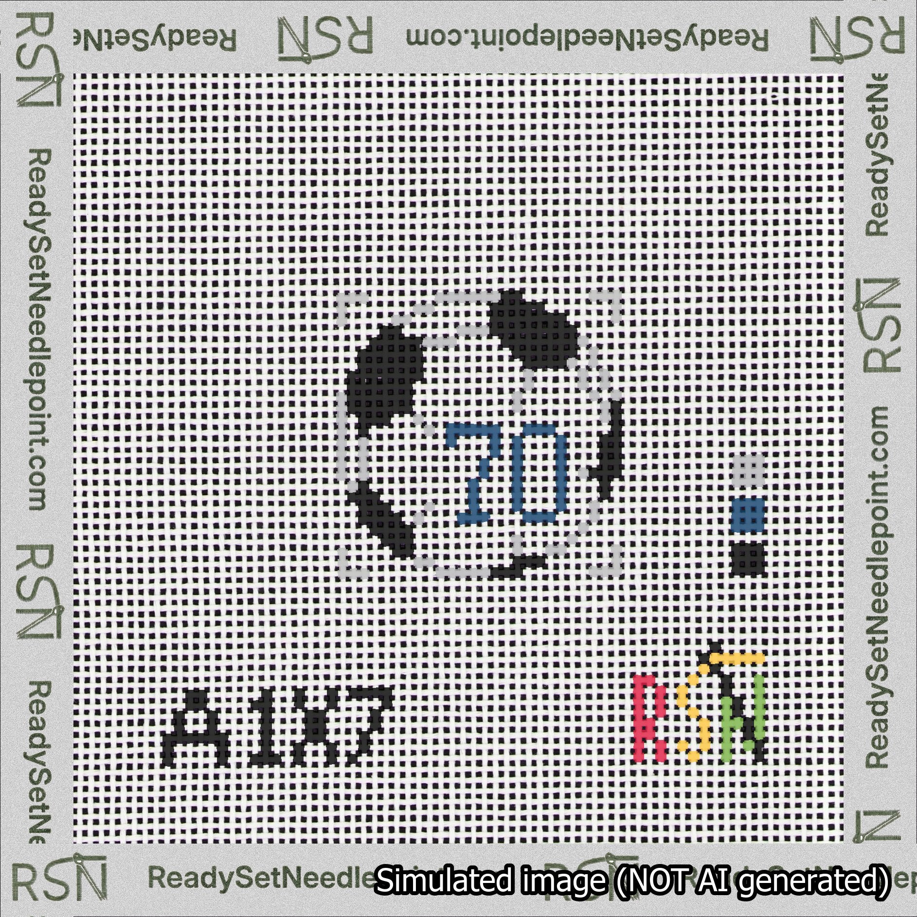 Soccer Ball Bag Charm Blue 50-99 Needlepoint Canvas Design