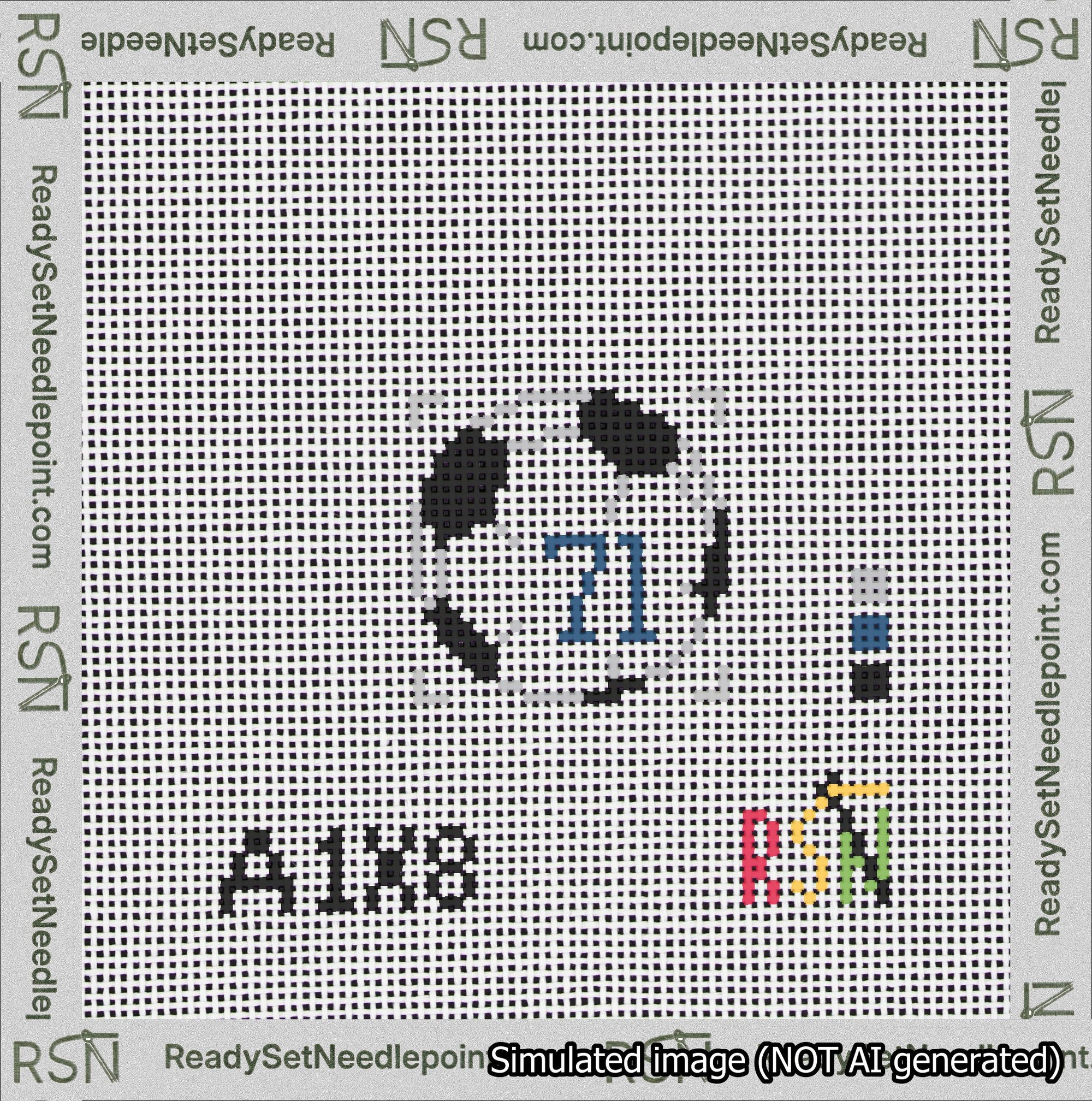 Soccer Ball Bag Charm Blue 50-99 Needlepoint Canvas Design