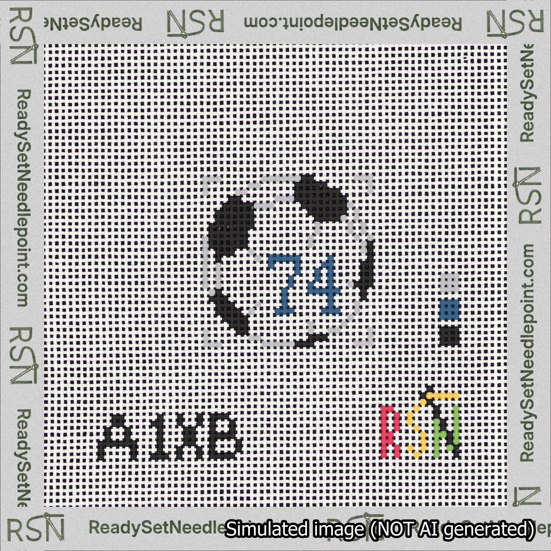 Soccer Ball Bag Charm Blue 50-99 Needlepoint Canvas Design