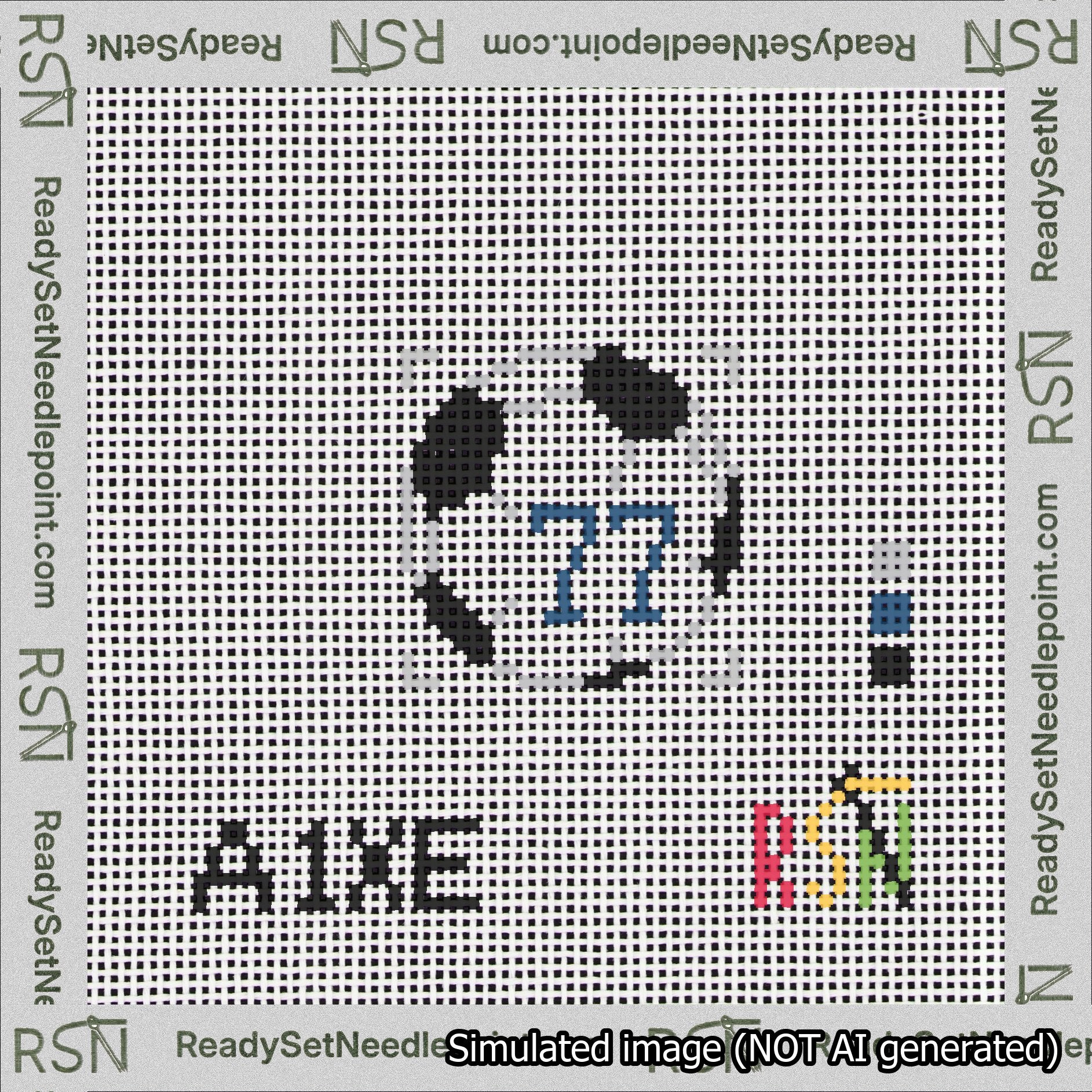 Soccer Ball Bag Charm Blue 50-99 Needlepoint Canvas Design