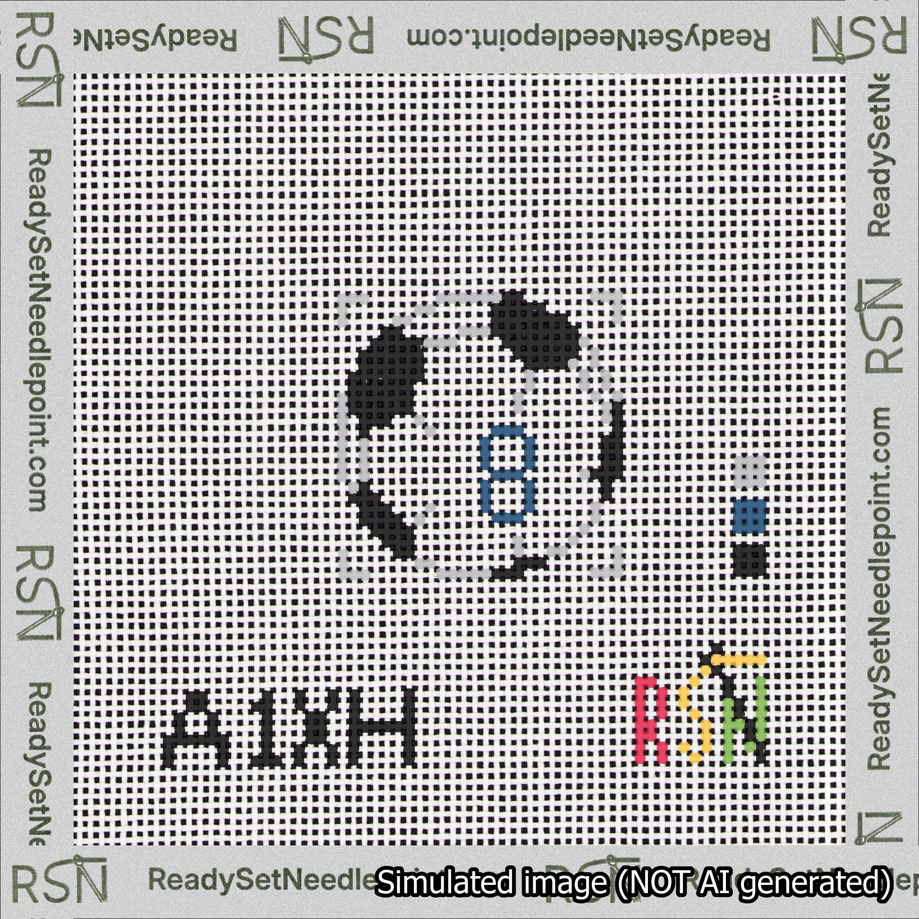 Soccer Ball Bag Charm Blue 0-49 Needlepoint Canvas Design