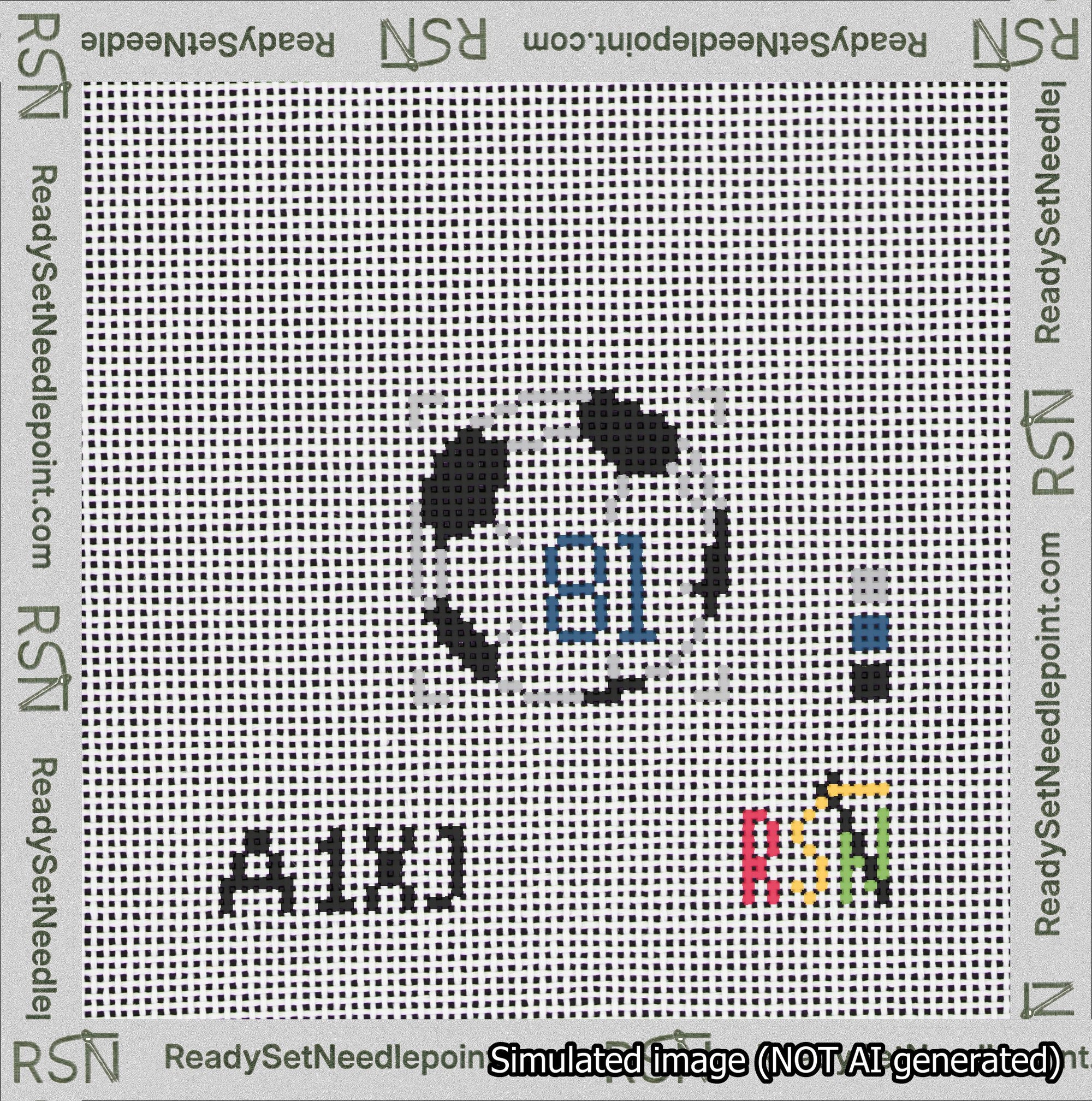 Soccer Ball Bag Charm Blue 50-99 Needlepoint Canvas Design