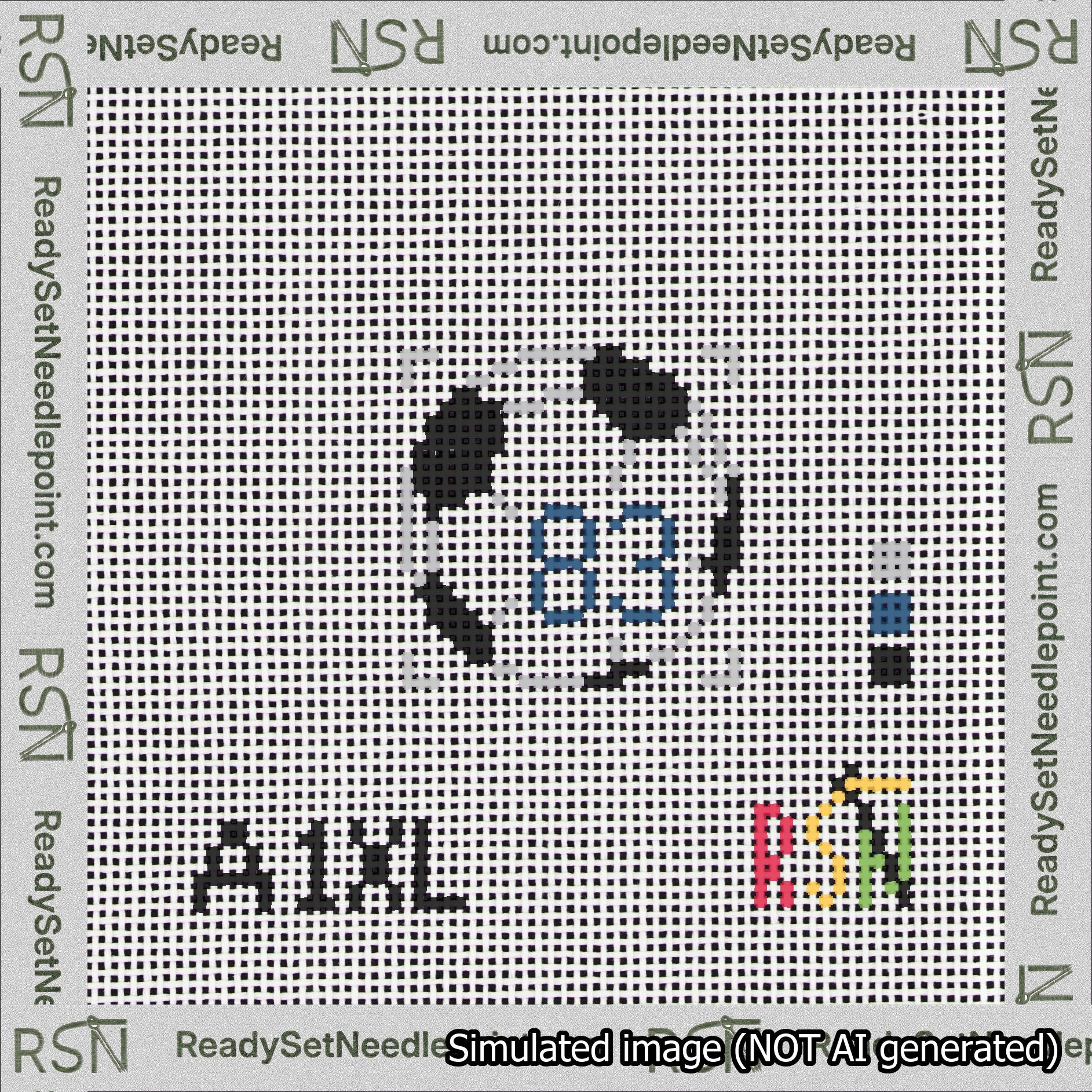 Soccer Ball Bag Charm Blue 50-99 Needlepoint Canvas Design