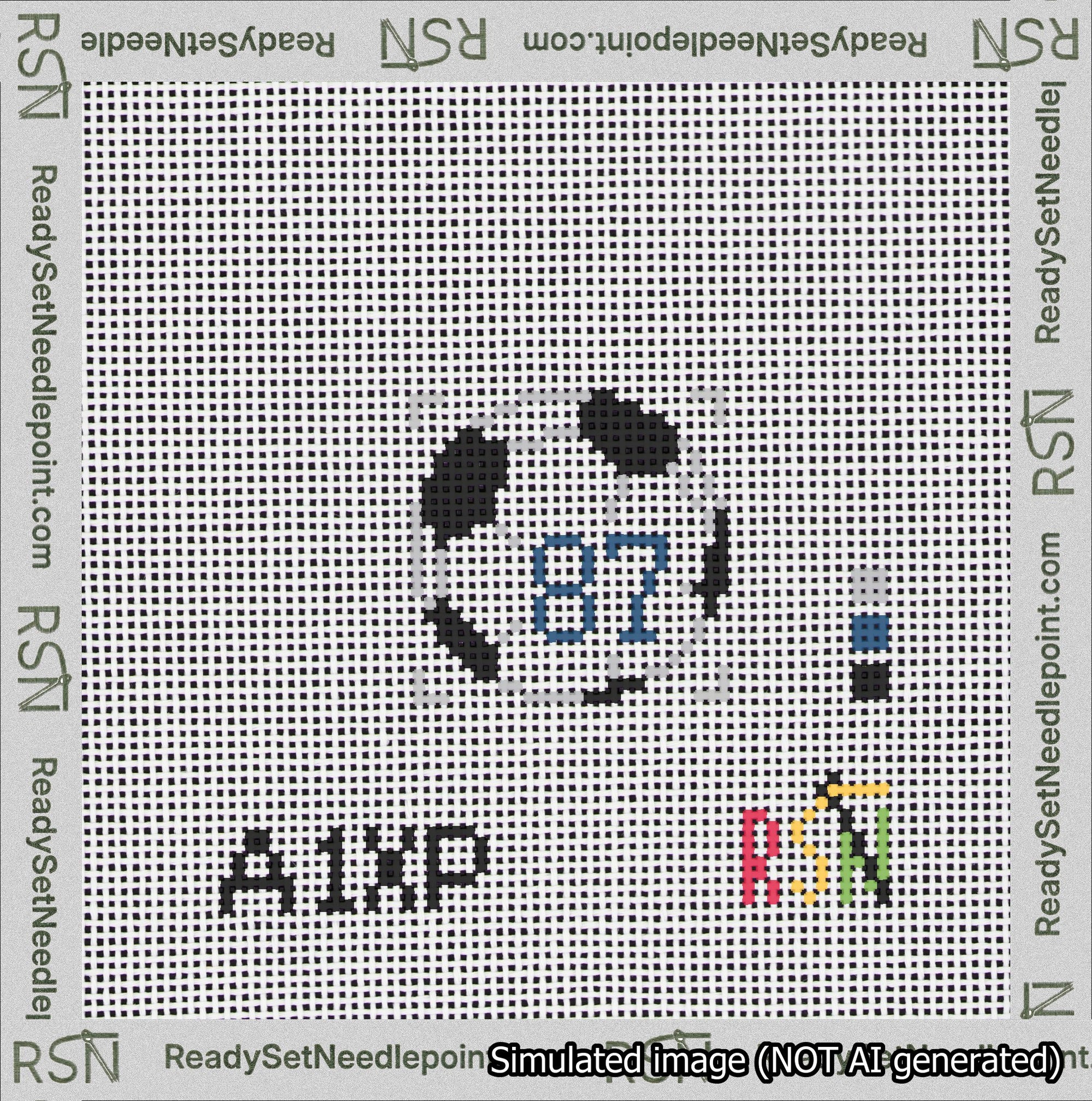 Soccer Ball Bag Charm Blue 50-99 Needlepoint Canvas Design