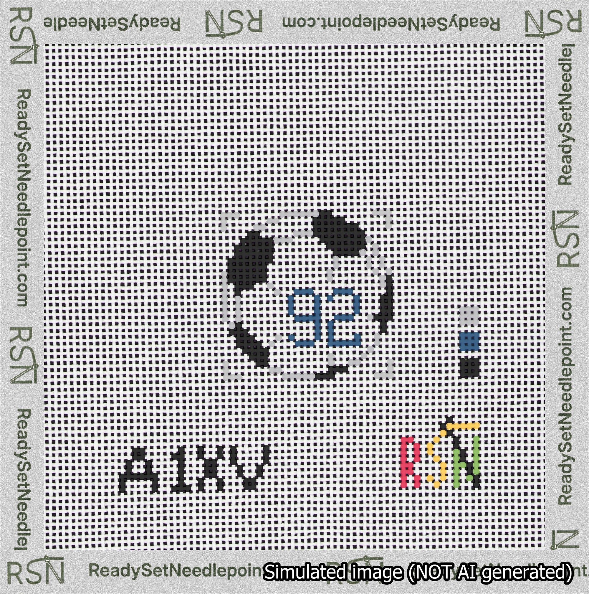 Soccer Ball Bag Charm Blue 50-99 Needlepoint Canvas Design