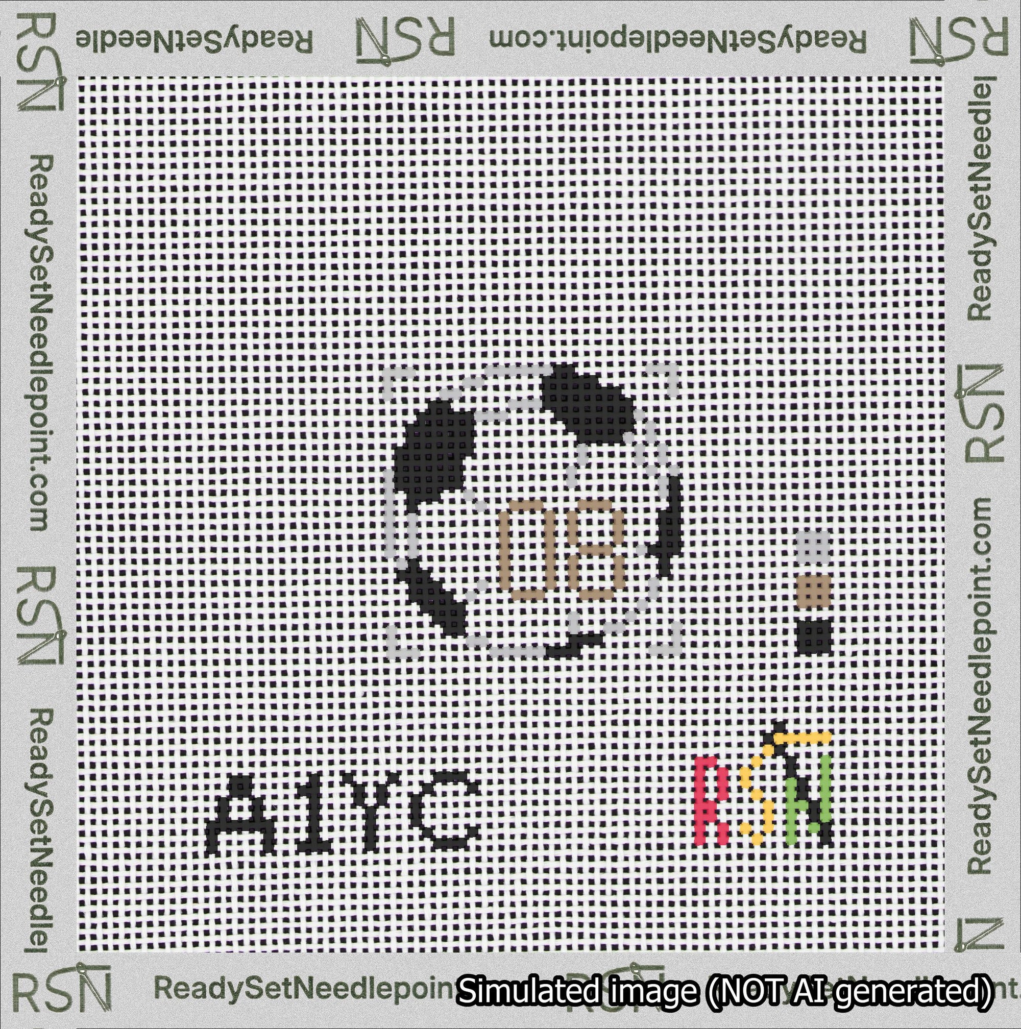 Soccer Ball Bag Charm Brown 0-49 Needlepoint Canvas Design