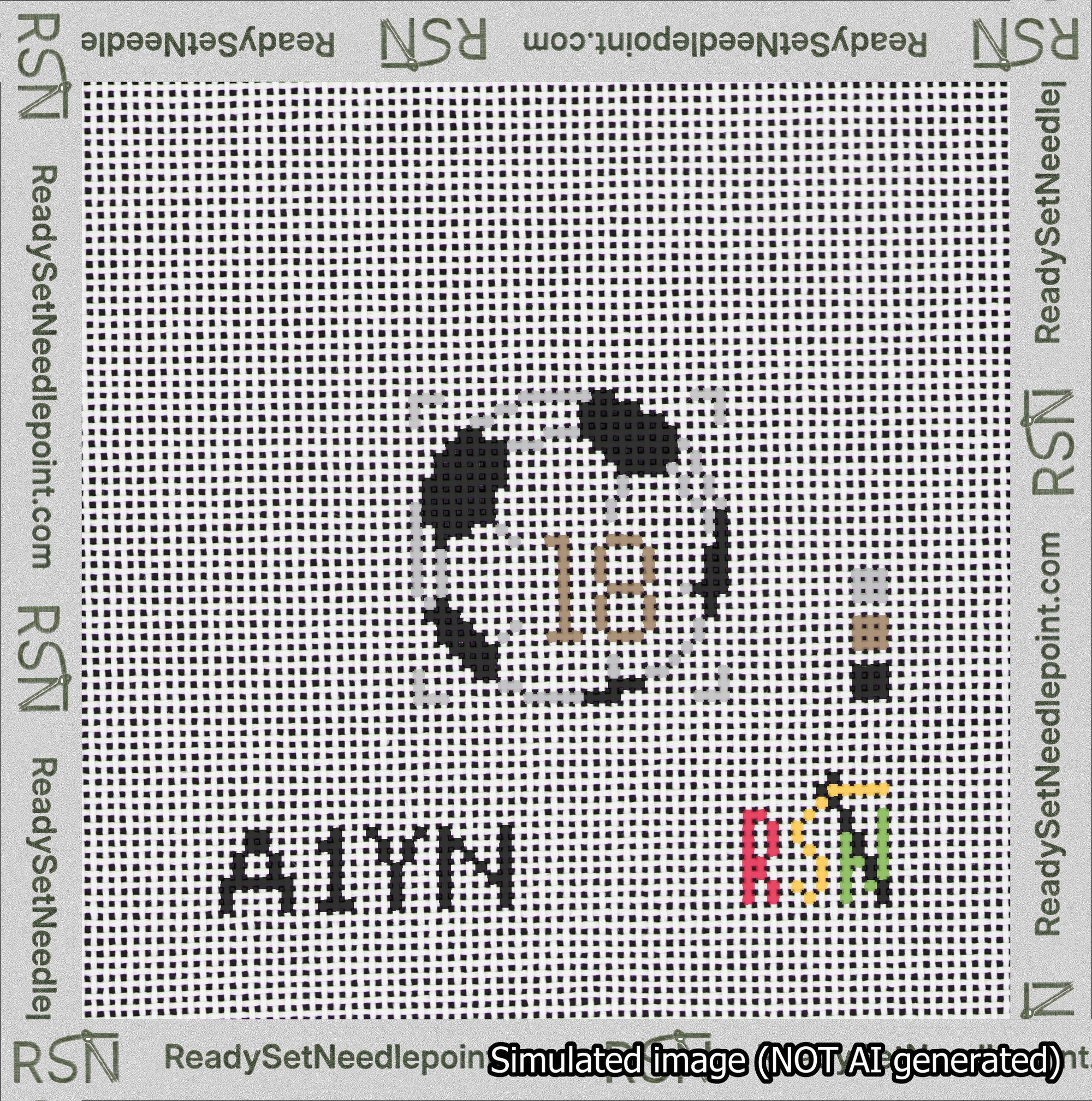 Soccer Ball Bag Charm Brown 0-49 Needlepoint Canvas Design