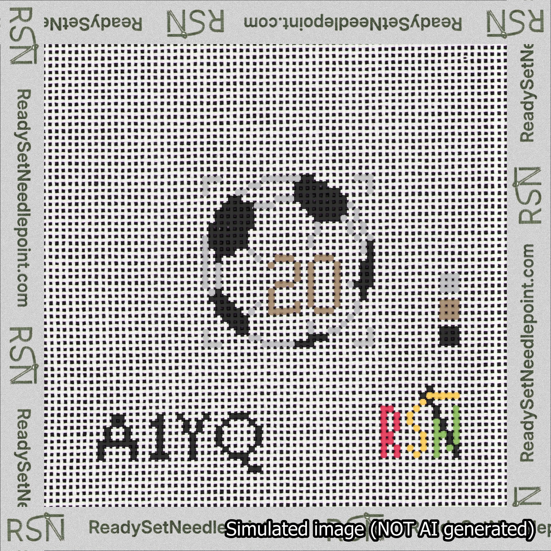 Soccer Ball Bag Charm Brown 0-49 Needlepoint Canvas Design