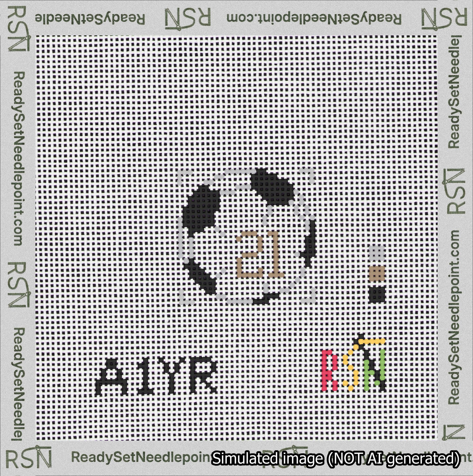 Soccer Ball Bag Charm Brown 0-49 Needlepoint Canvas Design