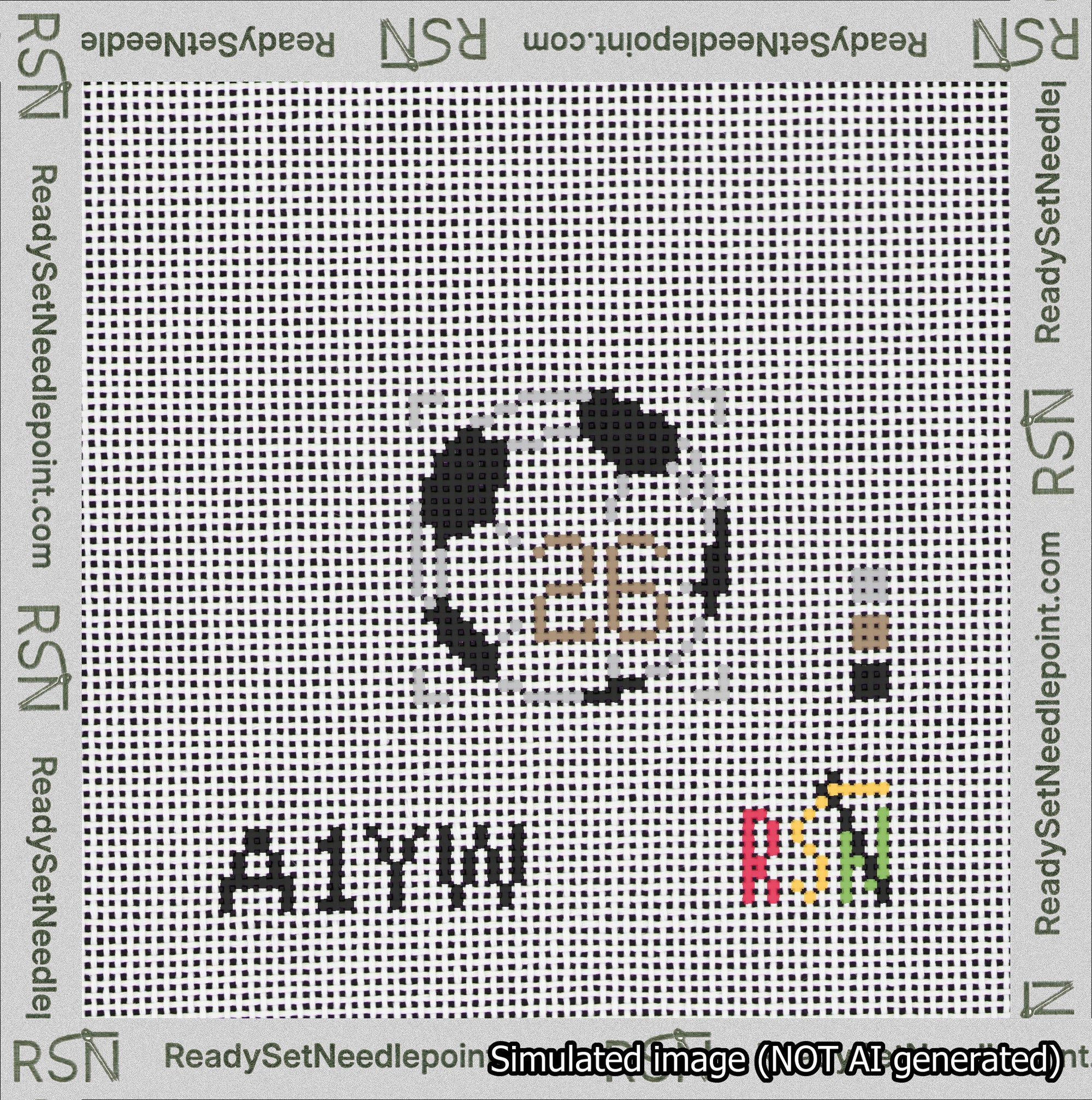 Soccer Ball Bag Charm Brown 0-49 Needlepoint Canvas Design