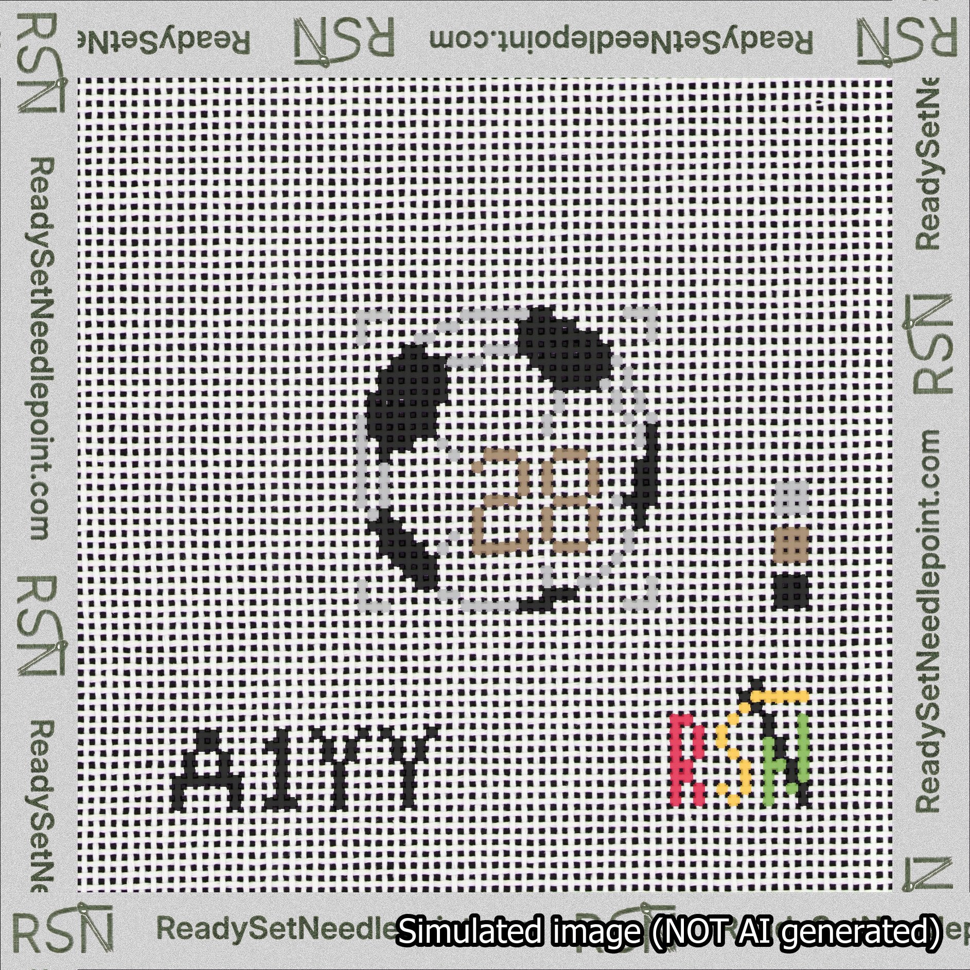 Soccer Ball Bag Charm Brown 0-49 Needlepoint Canvas Design