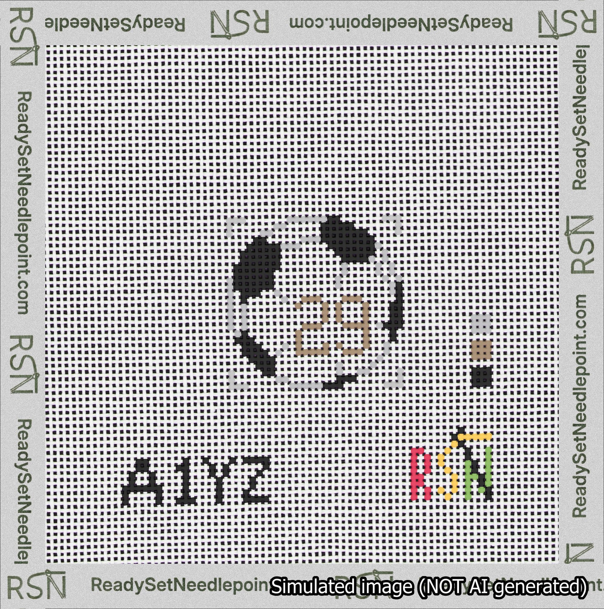 Soccer Ball Bag Charm Brown 0-49 Needlepoint Canvas Design