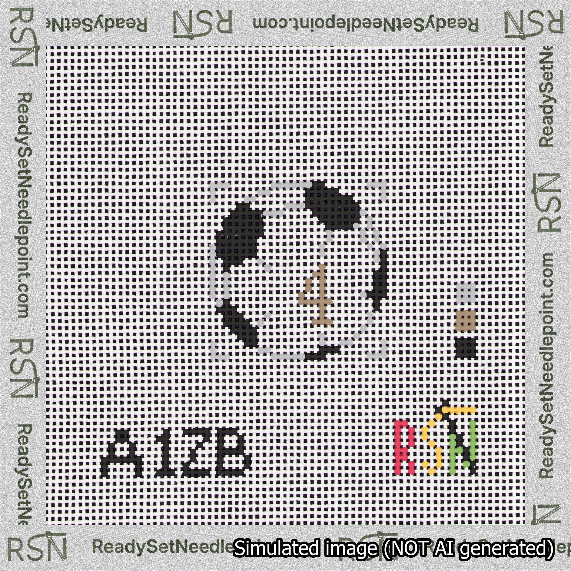 Soccer Ball Bag Charm Brown 0-49 Needlepoint Canvas Design