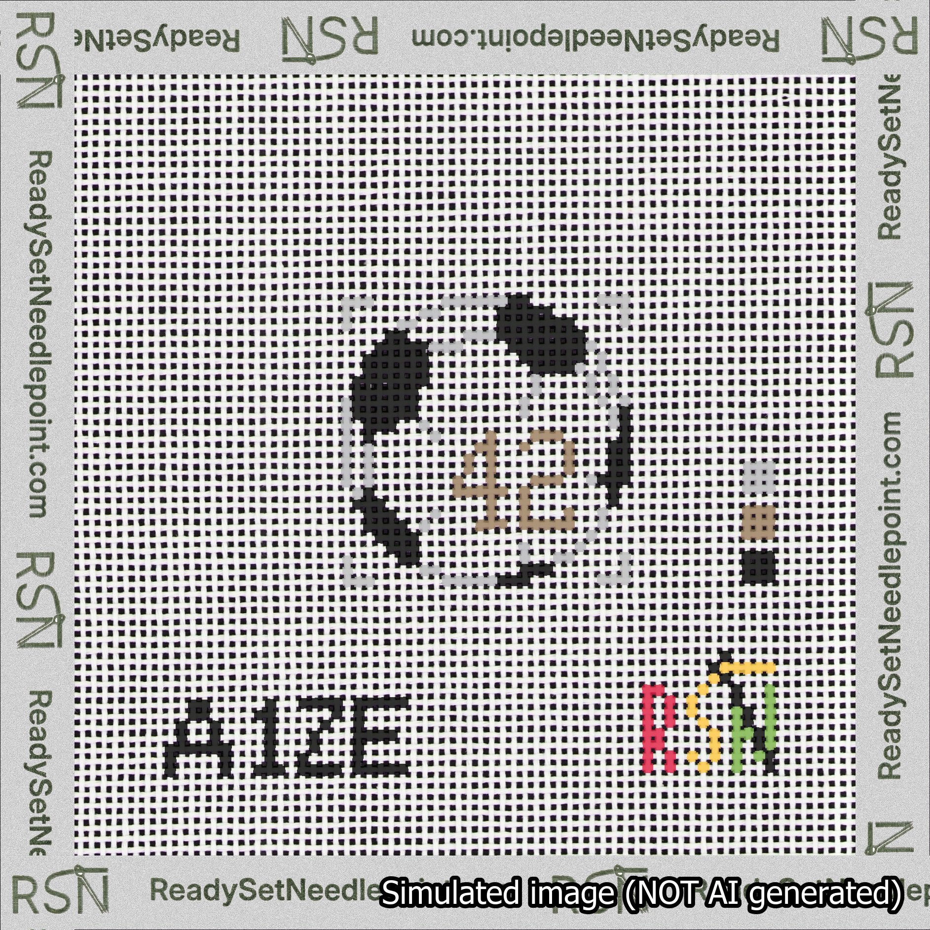 Soccer Ball Bag Charm Brown 0-49 Needlepoint Canvas Design