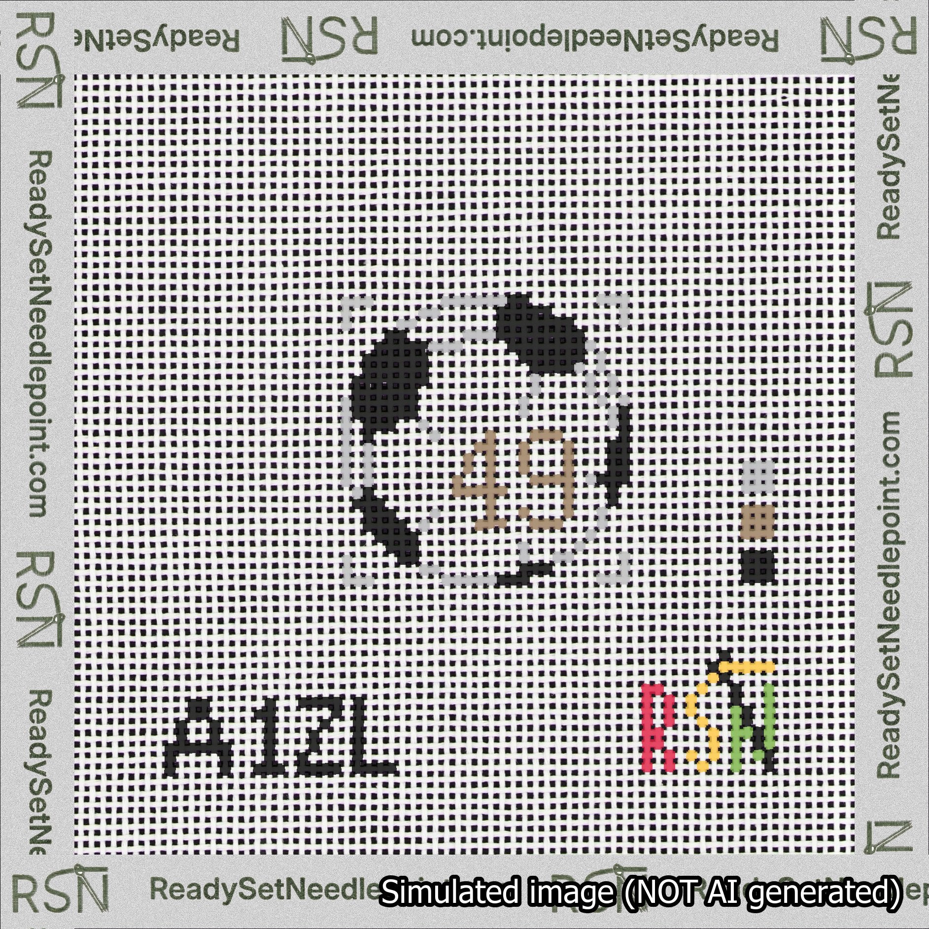 Soccer Ball Bag Charm Brown 0-49 Needlepoint Canvas Design