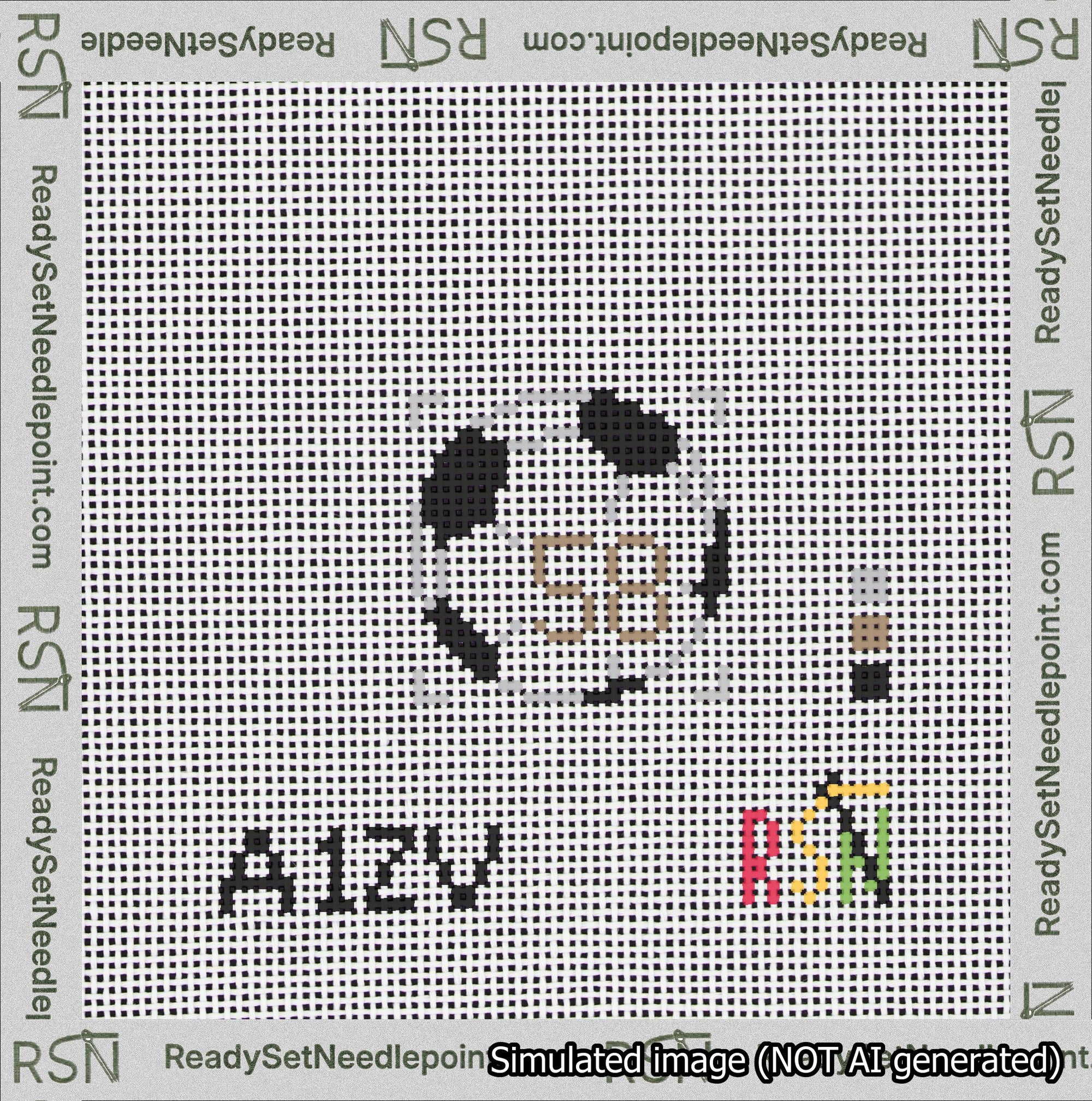 Soccer Ball Bag Charm Brown 50-99 Needlepoint Canvas Design