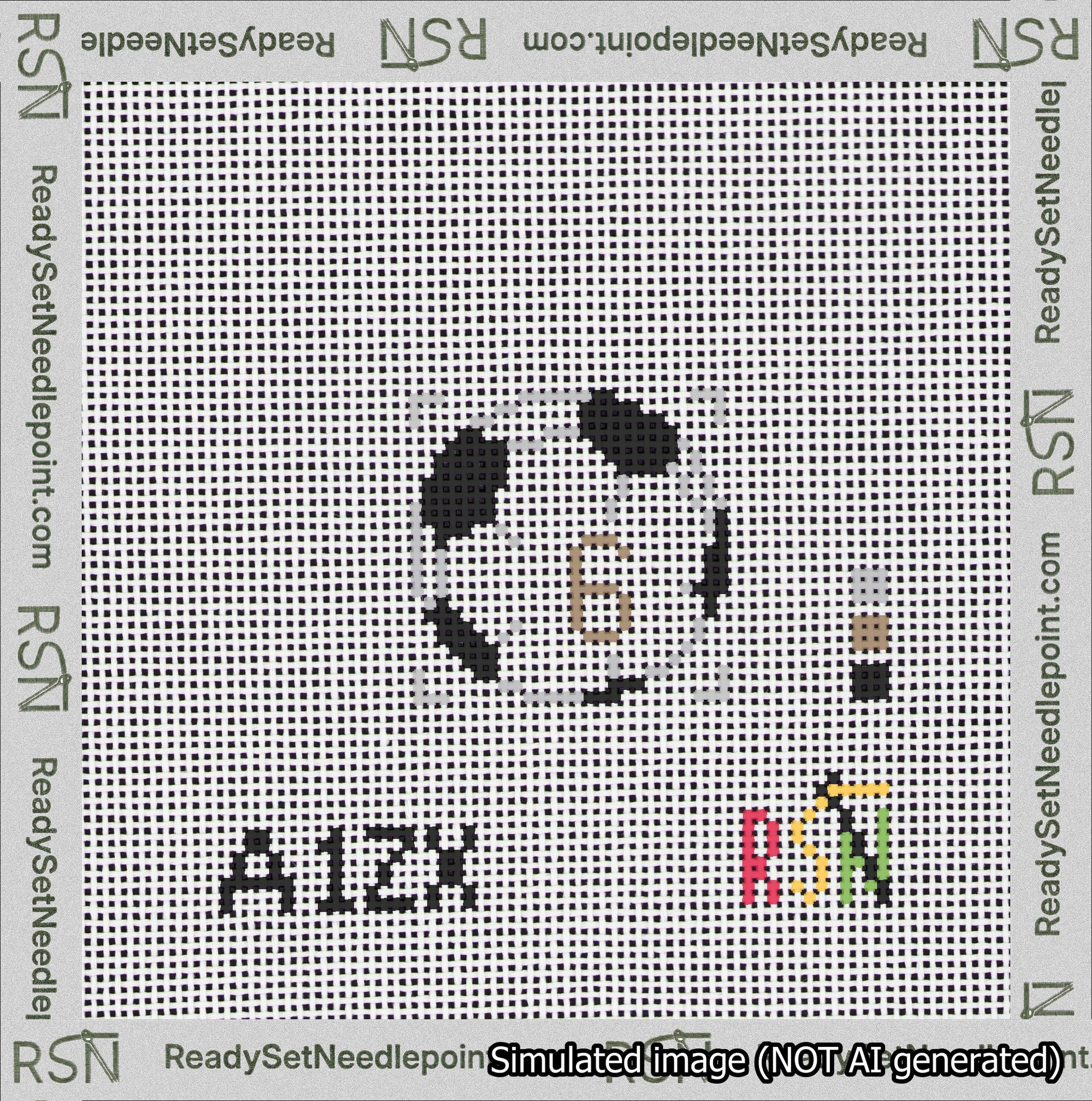 Soccer Ball Bag Charm Brown 0-49 Needlepoint Canvas Design