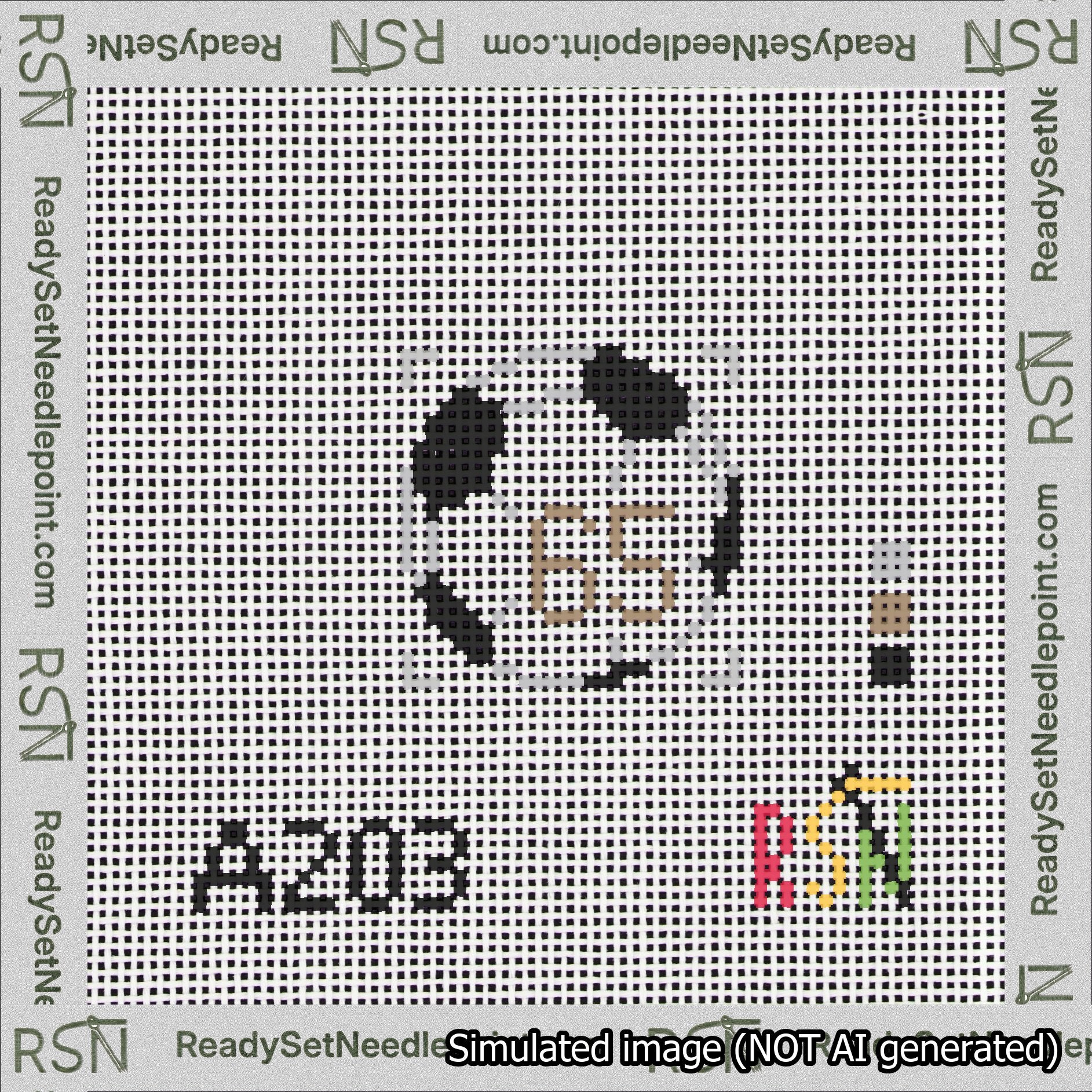 Soccer Ball Bag Charm Brown 50-99 Needlepoint Canvas Design