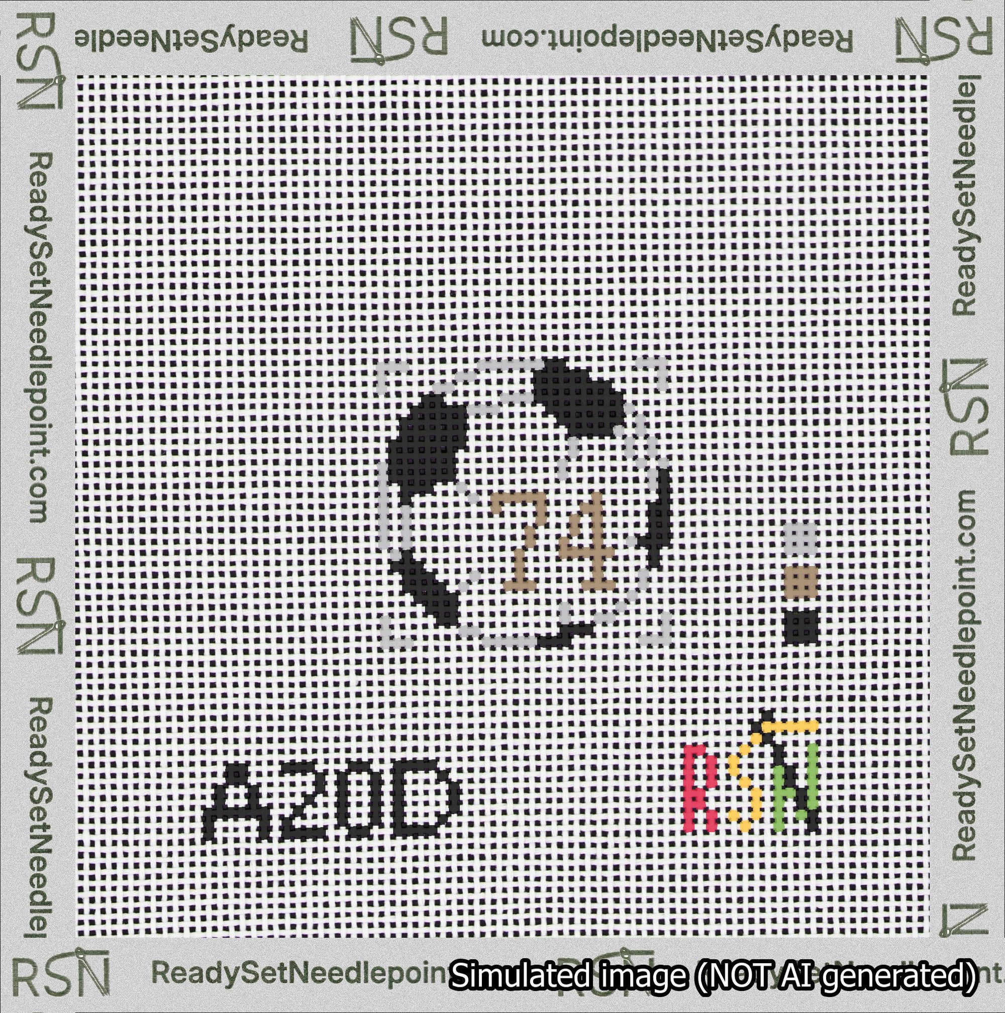 Soccer Ball Bag Charm Brown 50-99 Needlepoint Canvas Design