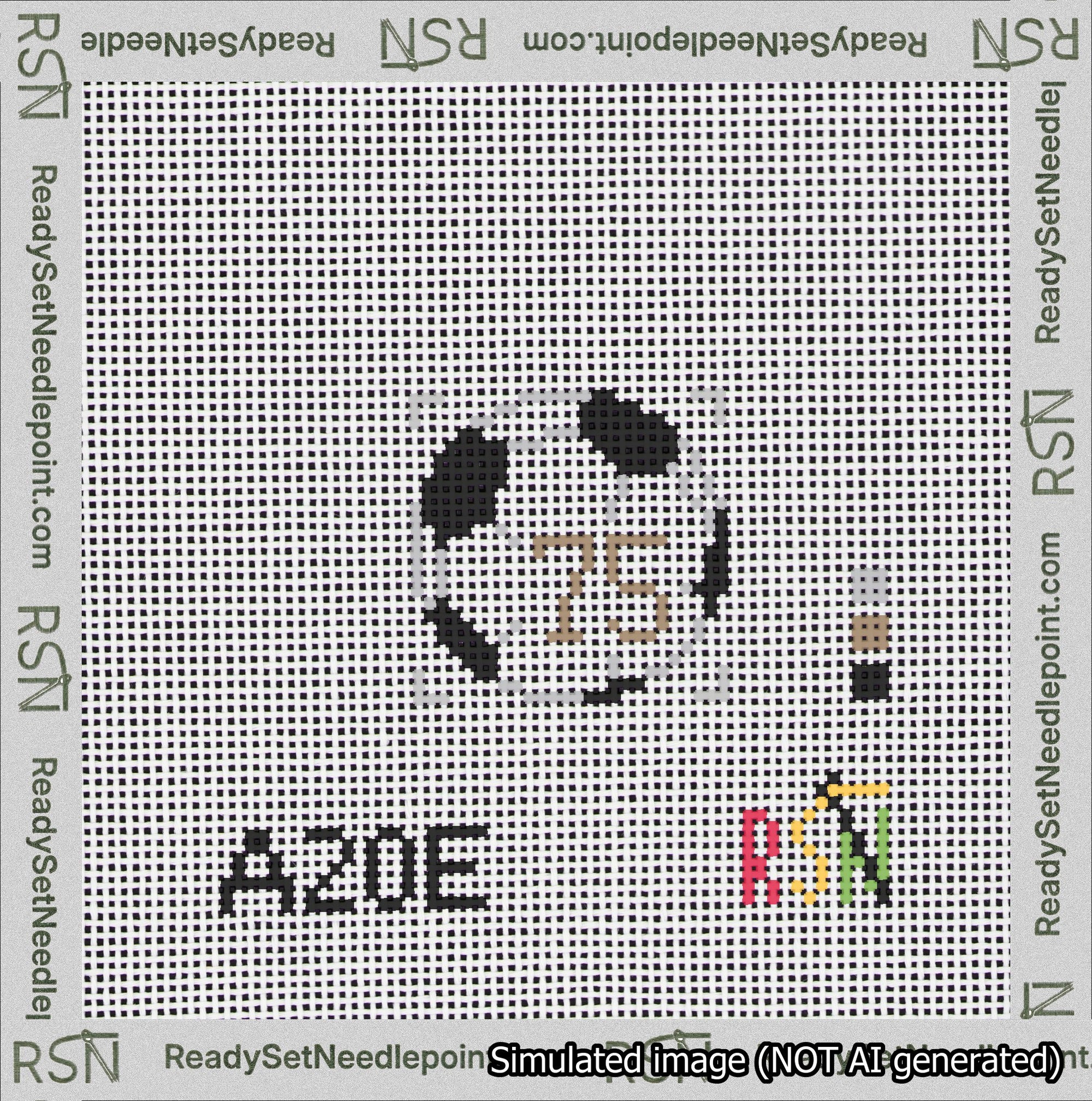 Soccer Ball Bag Charm Brown 50-99 Needlepoint Canvas Design