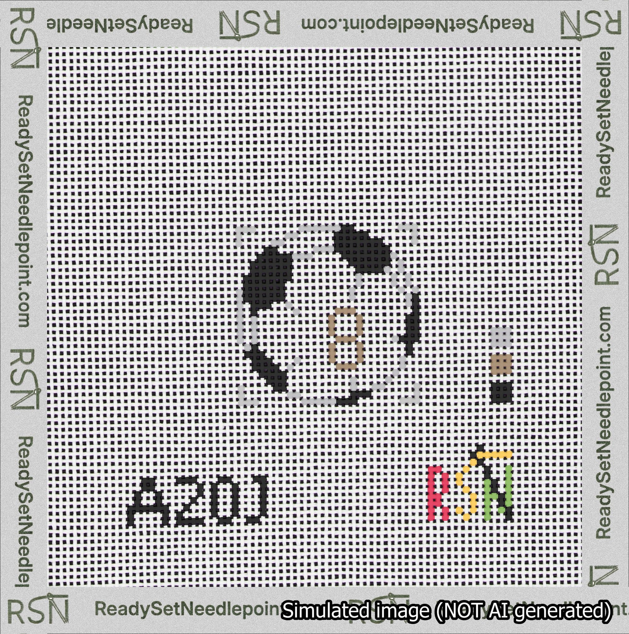 Soccer Ball Bag Charm Brown 0-49 Needlepoint Canvas Design