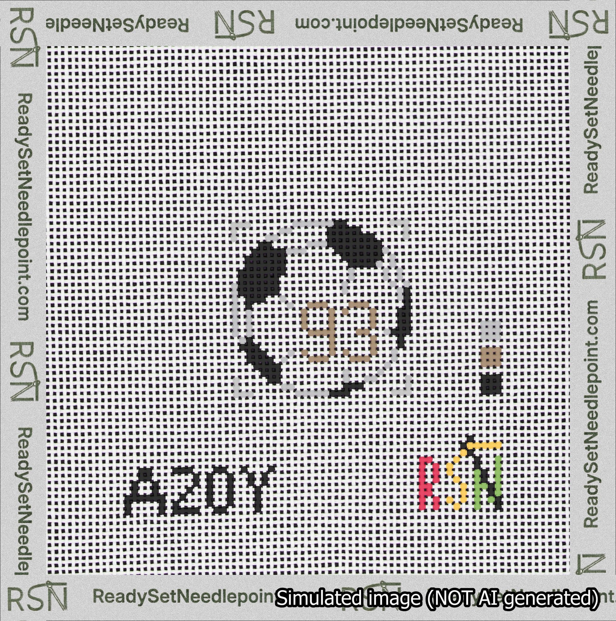 Soccer Ball Bag Charm Brown 50-99 Needlepoint Canvas Design