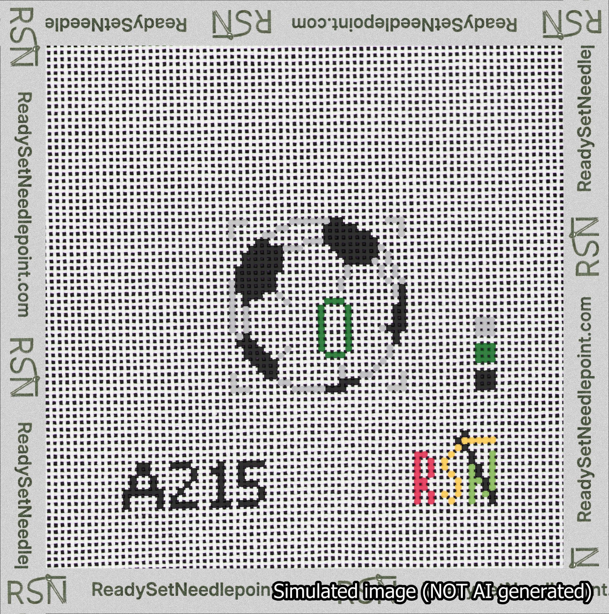 Soccer Ball Bag Charm Green 0-49 Needlepoint Canvas Design