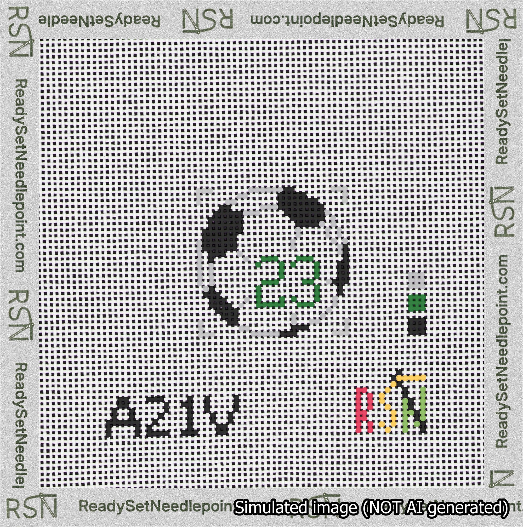 Soccer Ball Bag Charm Green 0-49 Needlepoint Canvas Design