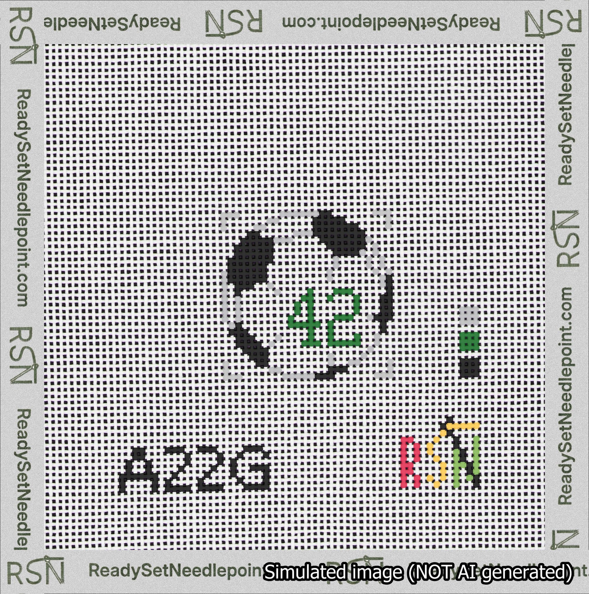 Soccer Ball Bag Charm Green 0-49 Needlepoint Canvas Design