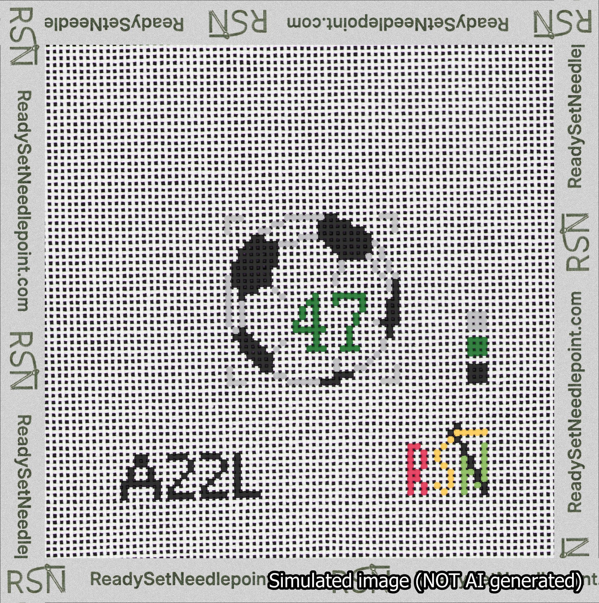 Soccer Ball Bag Charm Green 0-49 Needlepoint Canvas Design