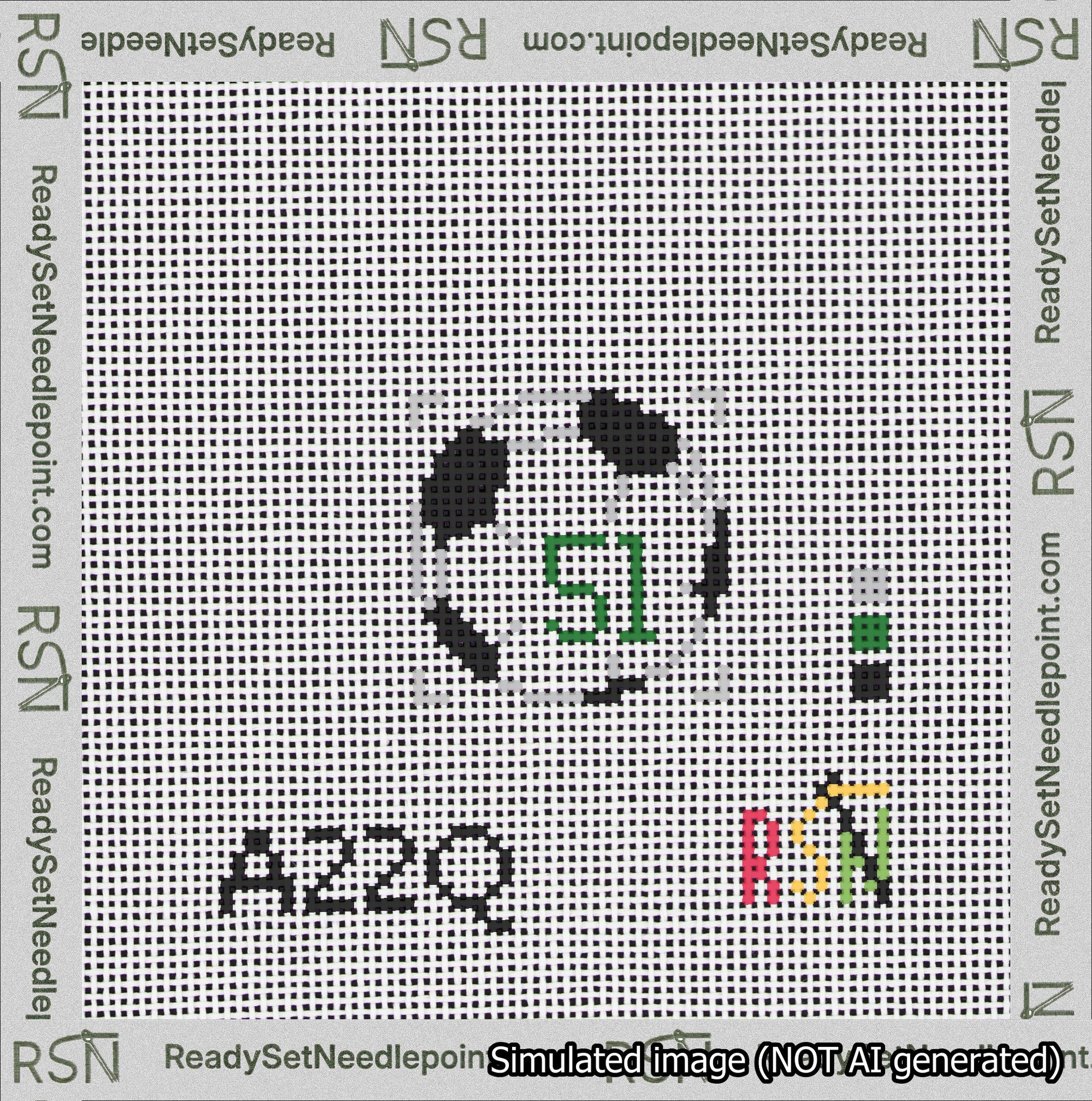 Soccer Ball Bag Charm Green 50-99 Needlepoint Canvas Design