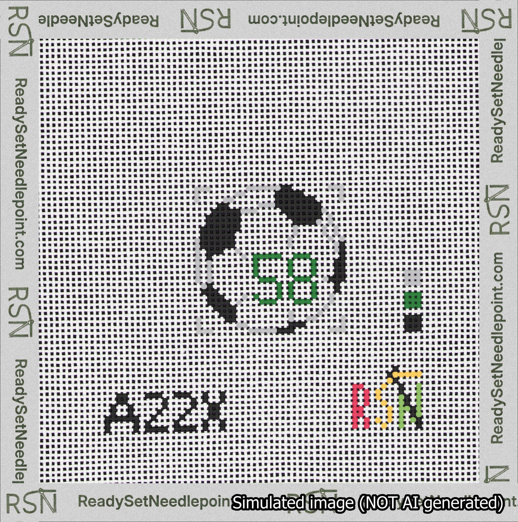 Soccer Ball Bag Charm Green 50-99 Needlepoint Canvas Design