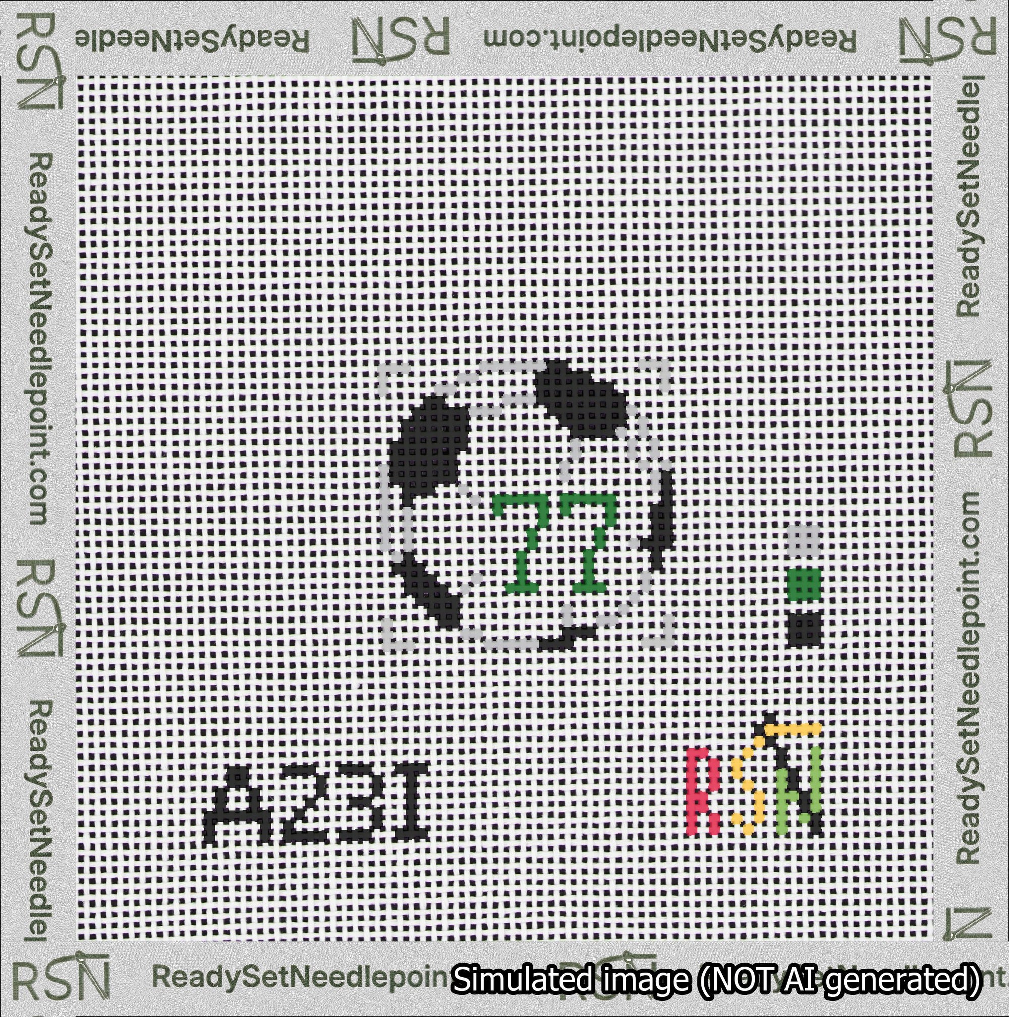 Soccer Ball Bag Charm Green 50-99 Needlepoint Canvas Design