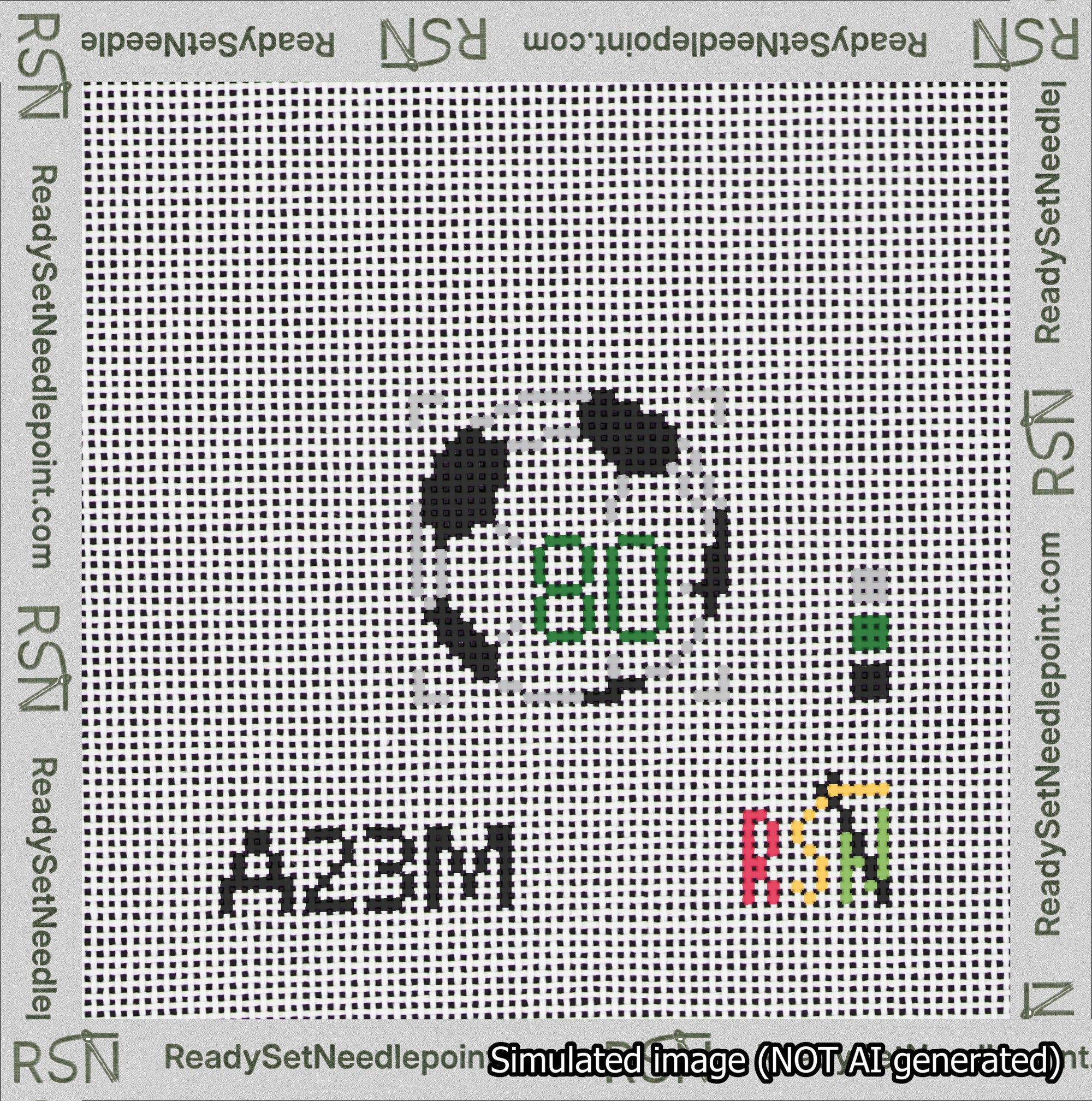 Soccer Ball Bag Charm Green 50-99 Needlepoint Canvas Design