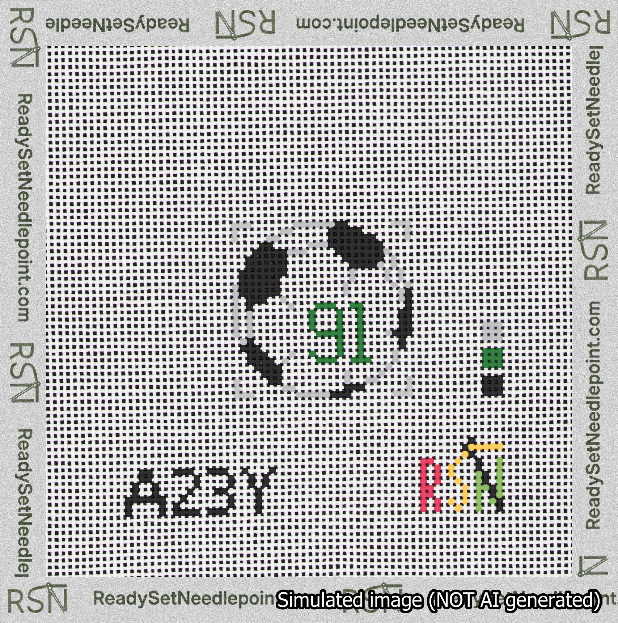 Soccer Ball Bag Charm Green 50-99 Needlepoint Canvas Design