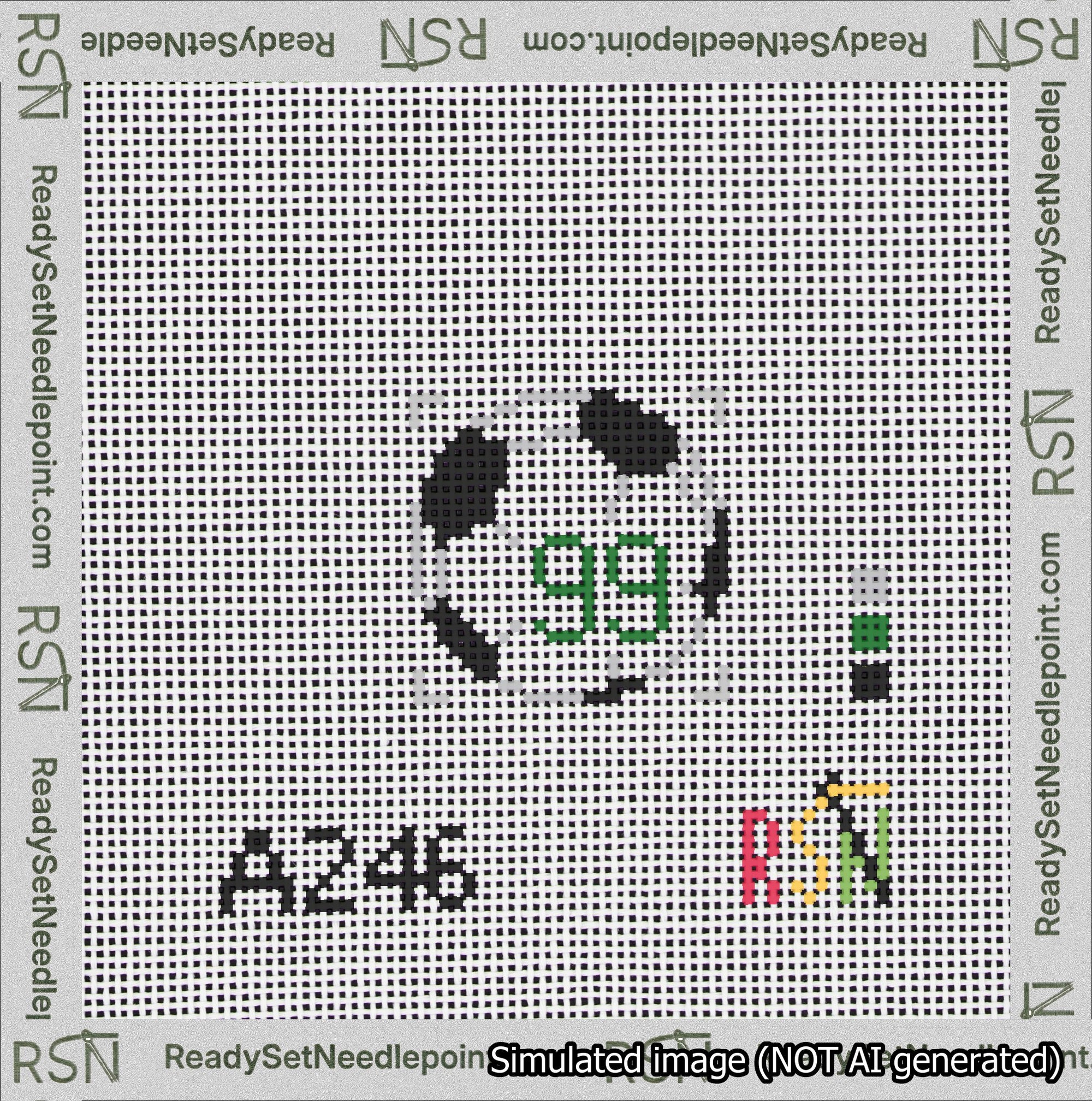 Soccer Ball Bag Charm Green 50-99 Needlepoint Canvas Design