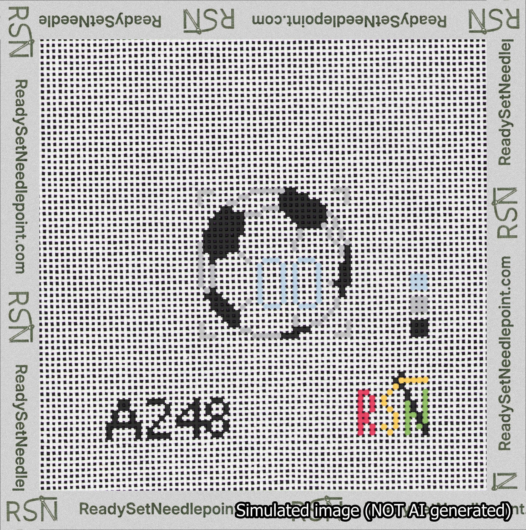 Soccer Ball Bag Charm Light Blue 0-49 Needlepoint Canvas Design