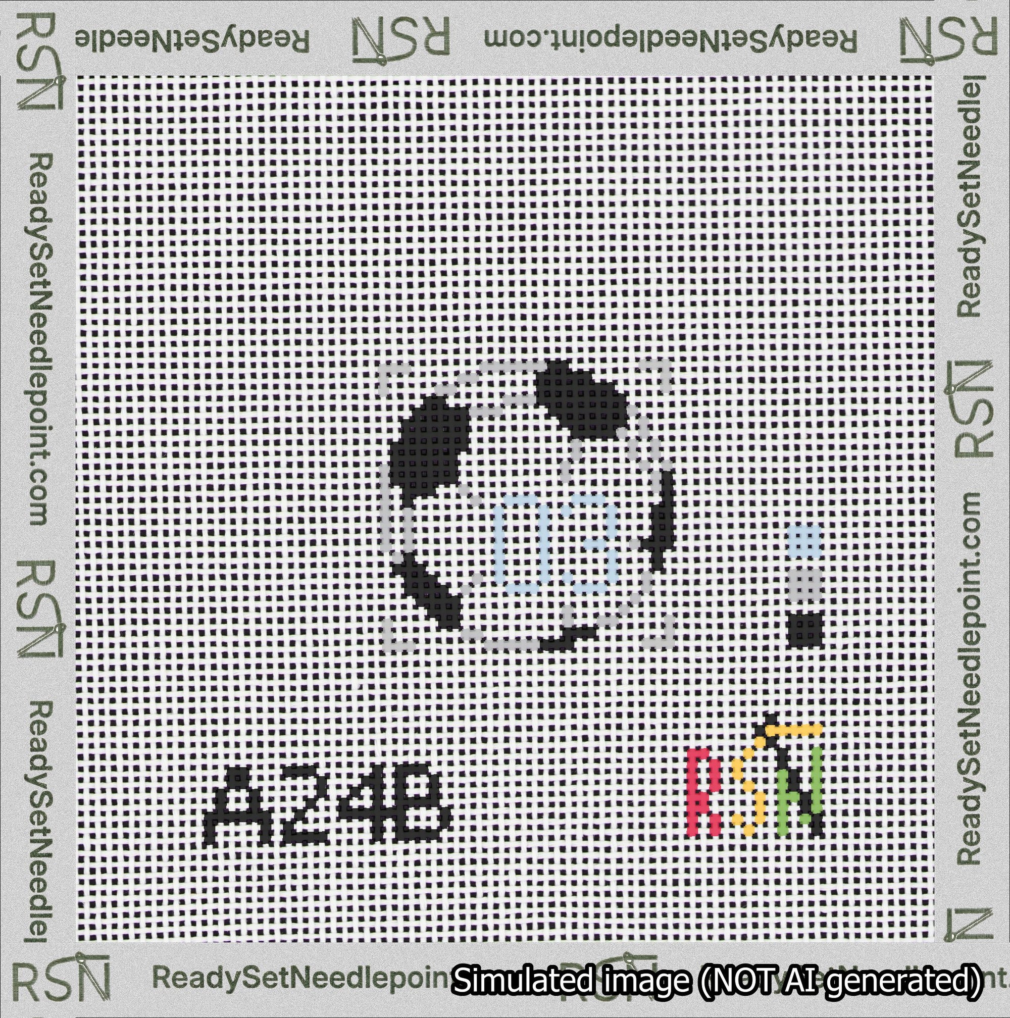 Soccer Ball Bag Charm Light Blue 0-49 Needlepoint Canvas Design